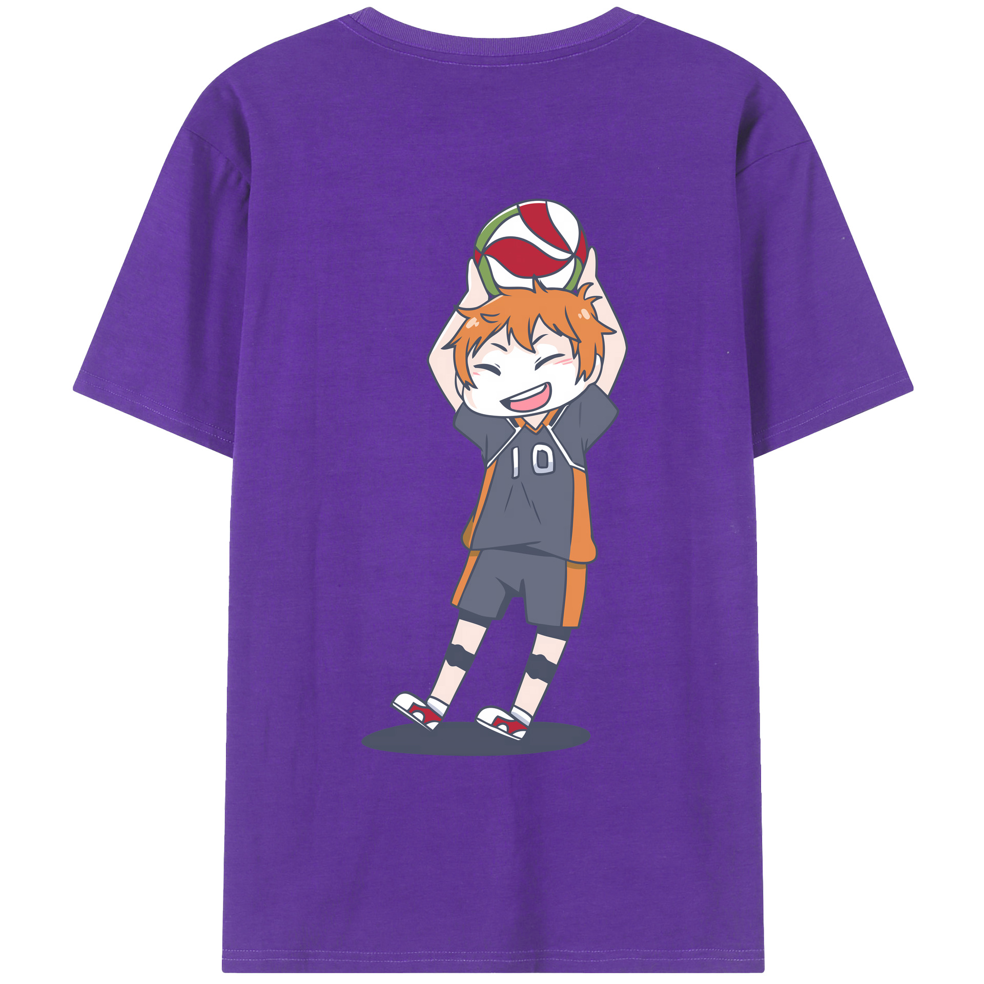 （画像用） ハイキュー!! Haikyu!! 綿100％ メンズ半袖Tシャツ（バックプリント） 通気性