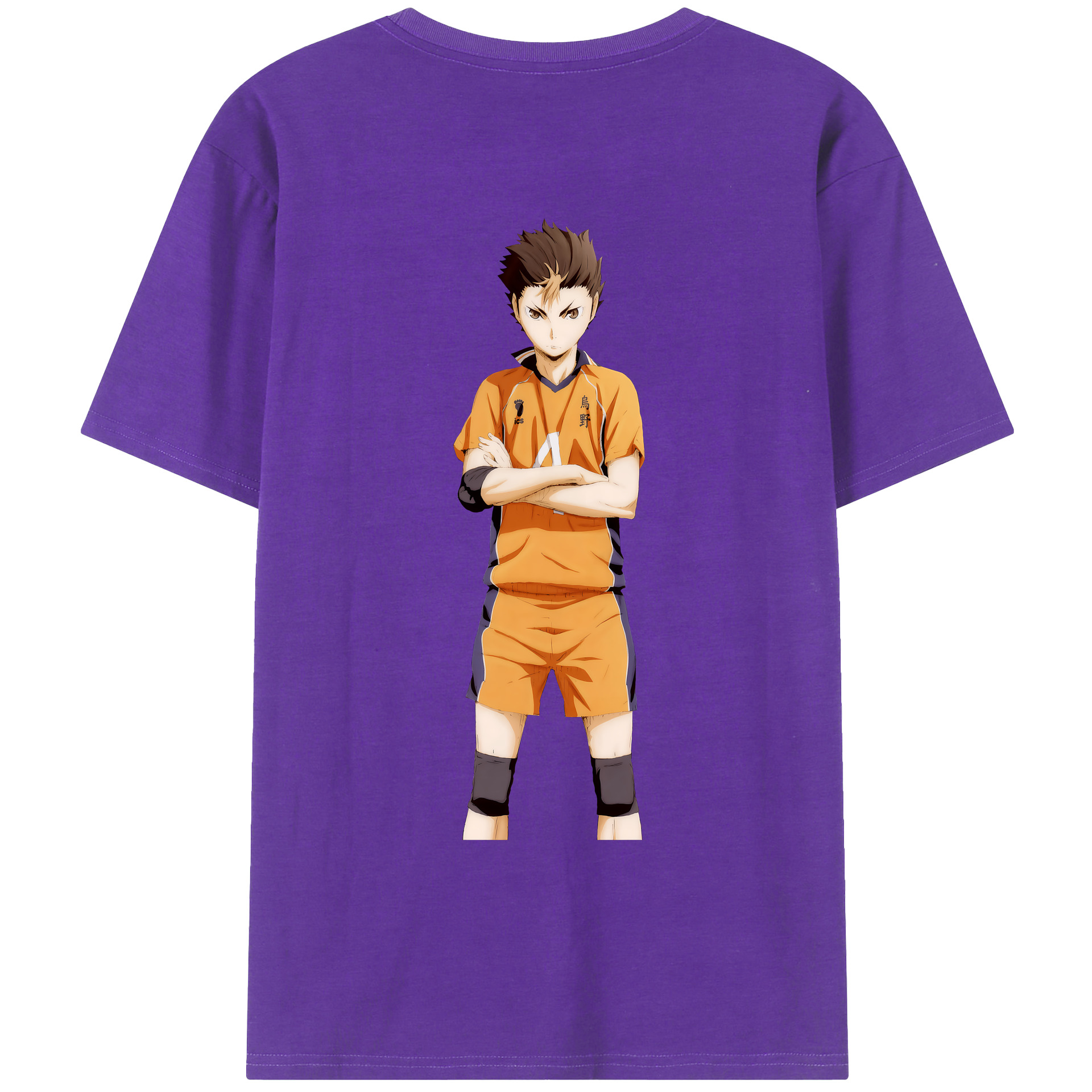 （画像用） ハイキュー!! Haikyu!! 綿100％ メンズ半袖Tシャツ（バックプリント） 通気性