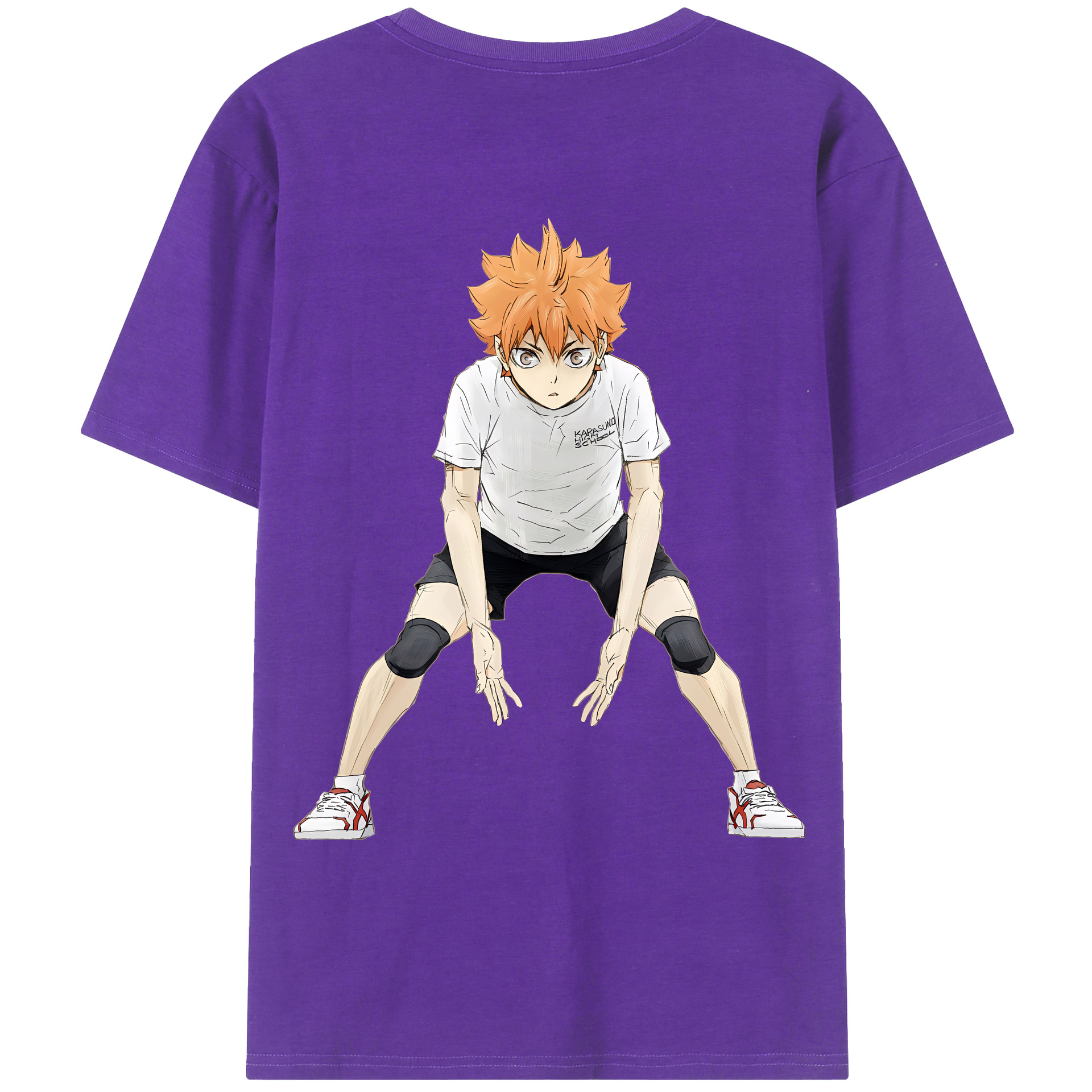 （画像用） ハイキュー!! Haikyu!! 綿100％ メンズ半袖Tシャツ（バックプリント） 通気性