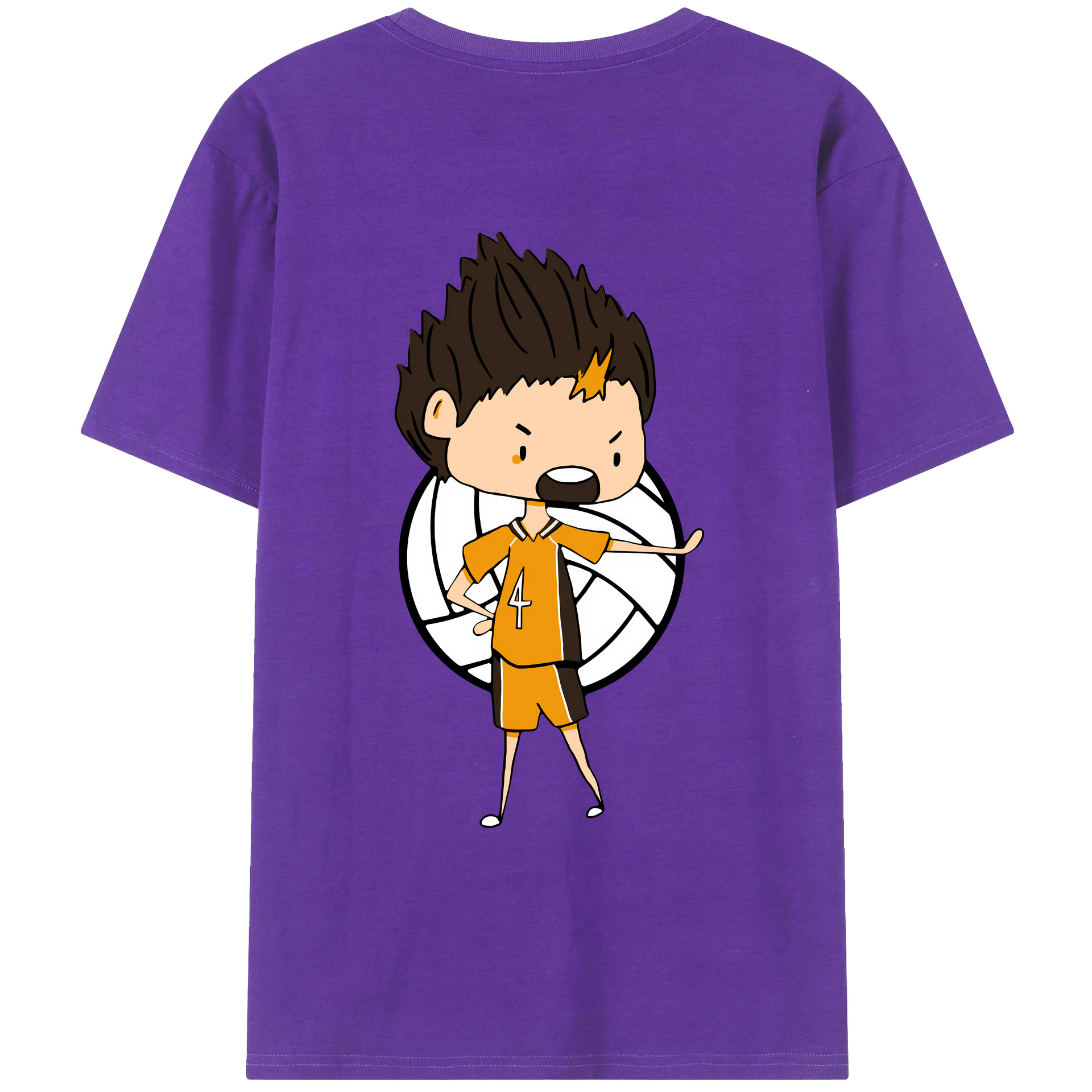 （画像用） ハイキュー!! Haikyu!! 綿100％ メンズ半袖Tシャツ（バックプリント） 通気性