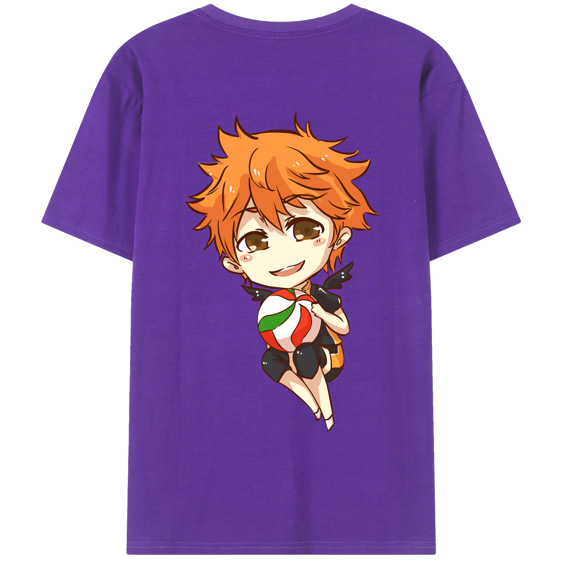 （画像用） ハイキュー!! Haikyu!! 綿100％ メンズ半袖Tシャツ（バックプリント） 通気性