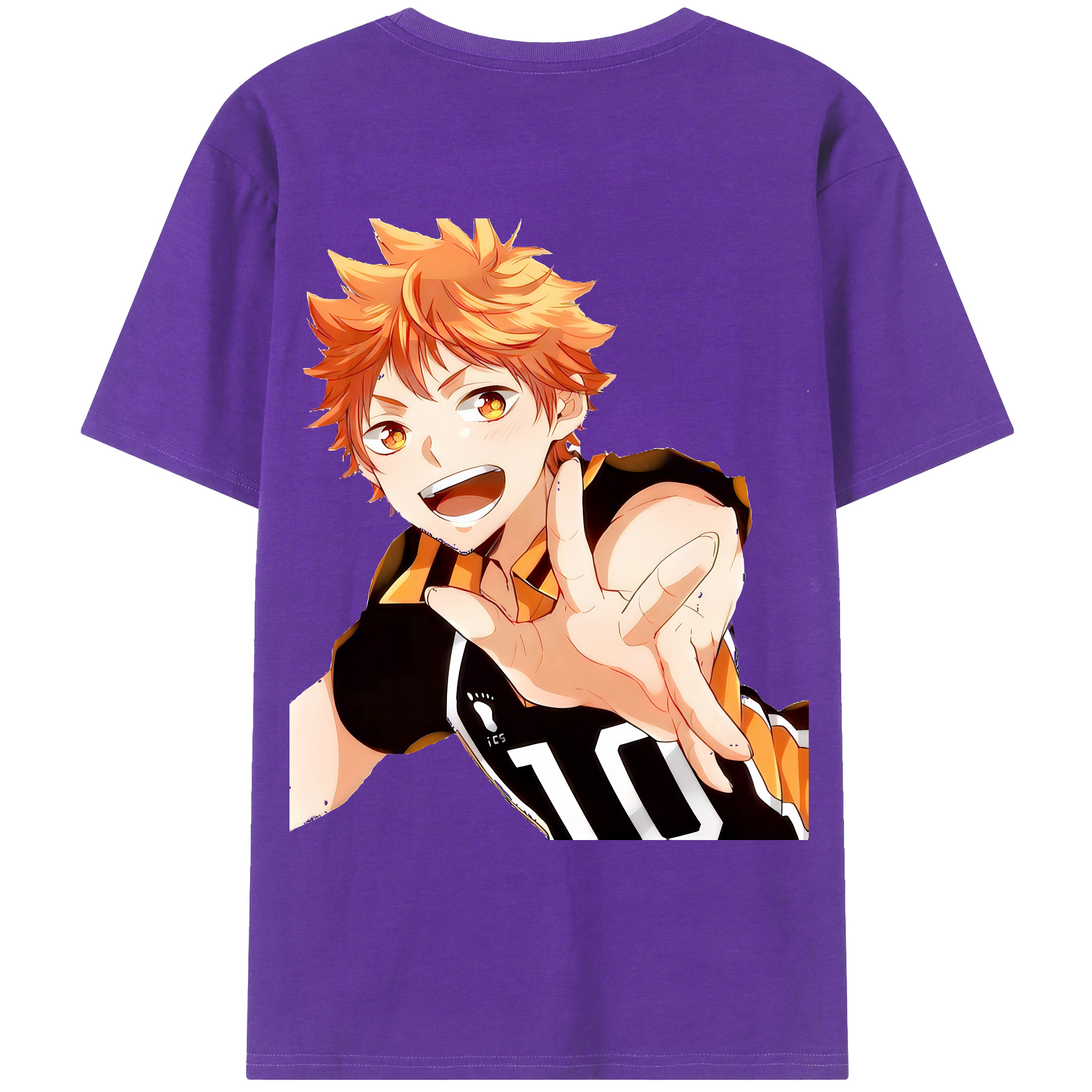 （画像用） ハイキュー!! Haikyu!! 綿100％ メンズ半袖Tシャツ（バックプリント） 通気性