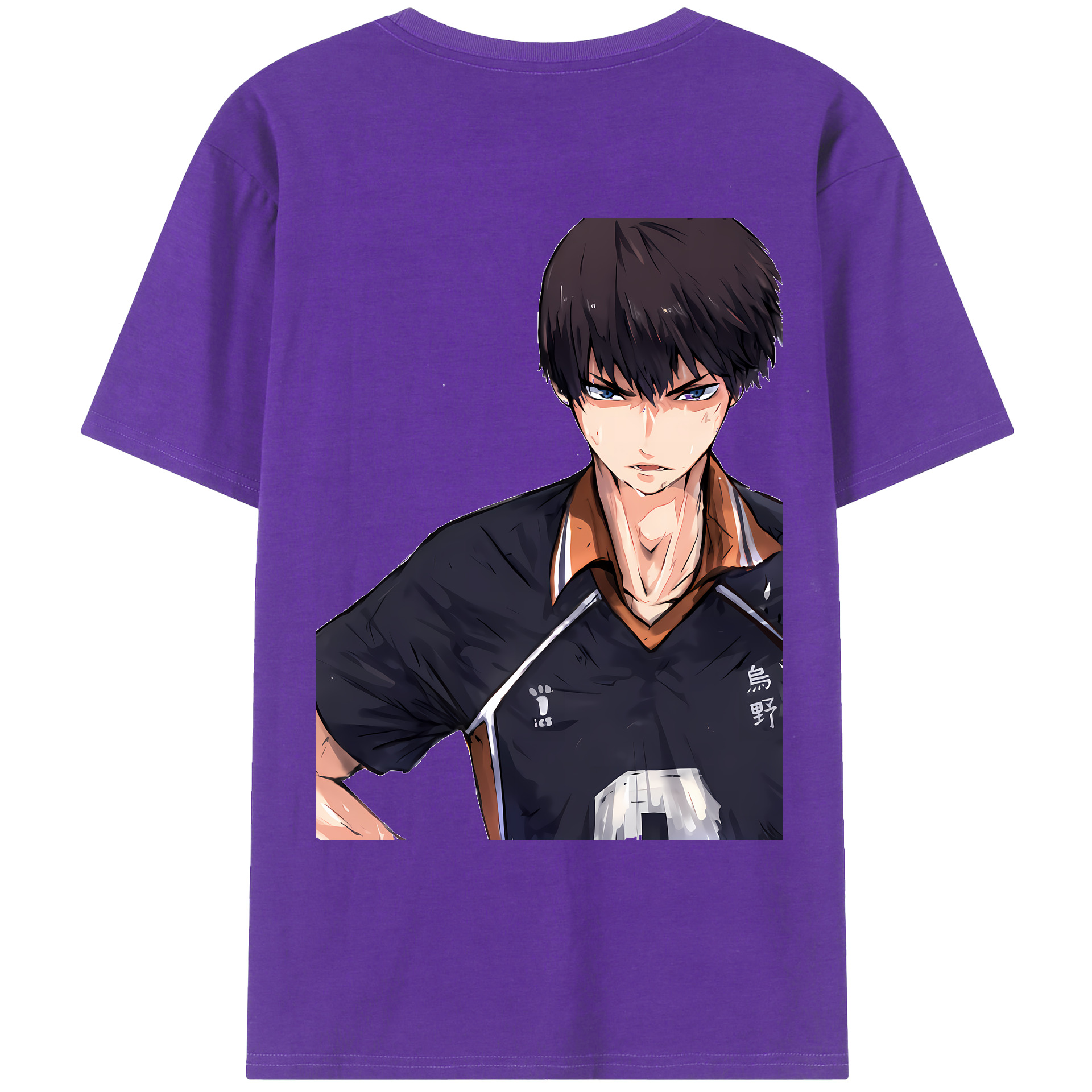 （画像用） ハイキュー!! Haikyu!! 綿100％ メンズ半袖Tシャツ（バックプリント） 通気性