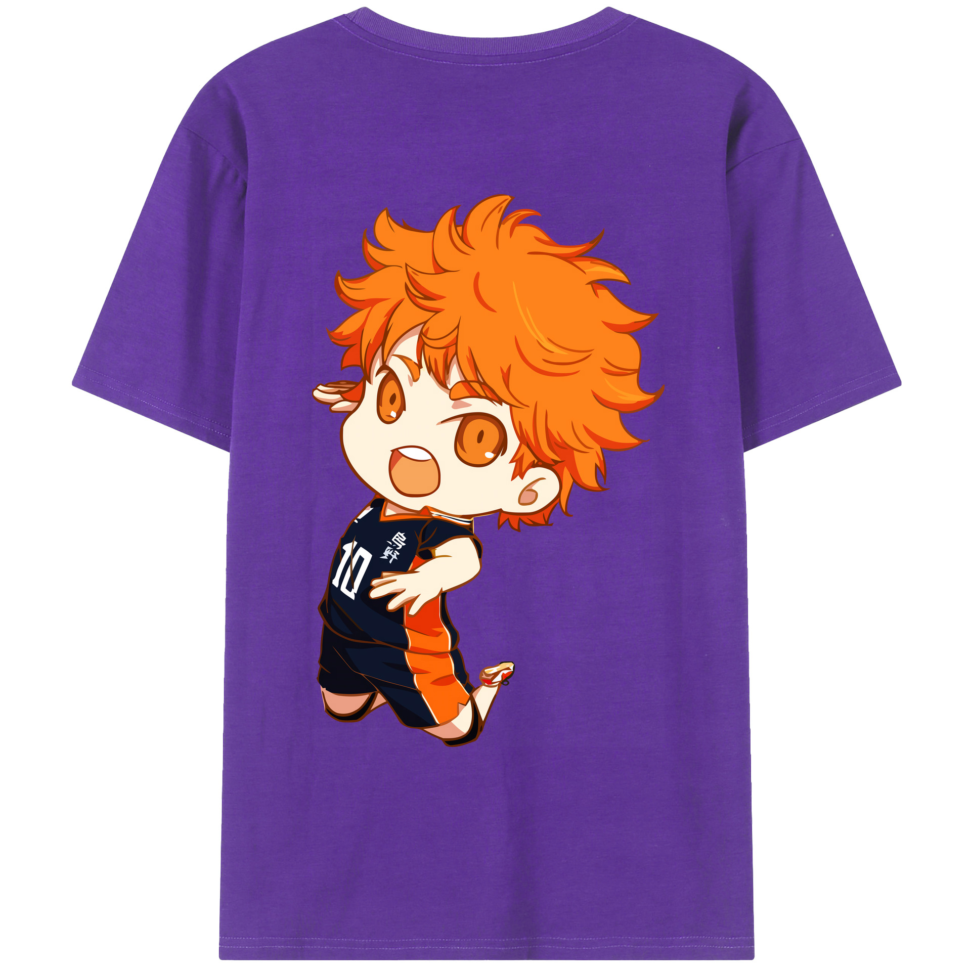 （画像用） ハイキュー!! Haikyu!! 綿100％ メンズ半袖Tシャツ（バックプリント） 通気性