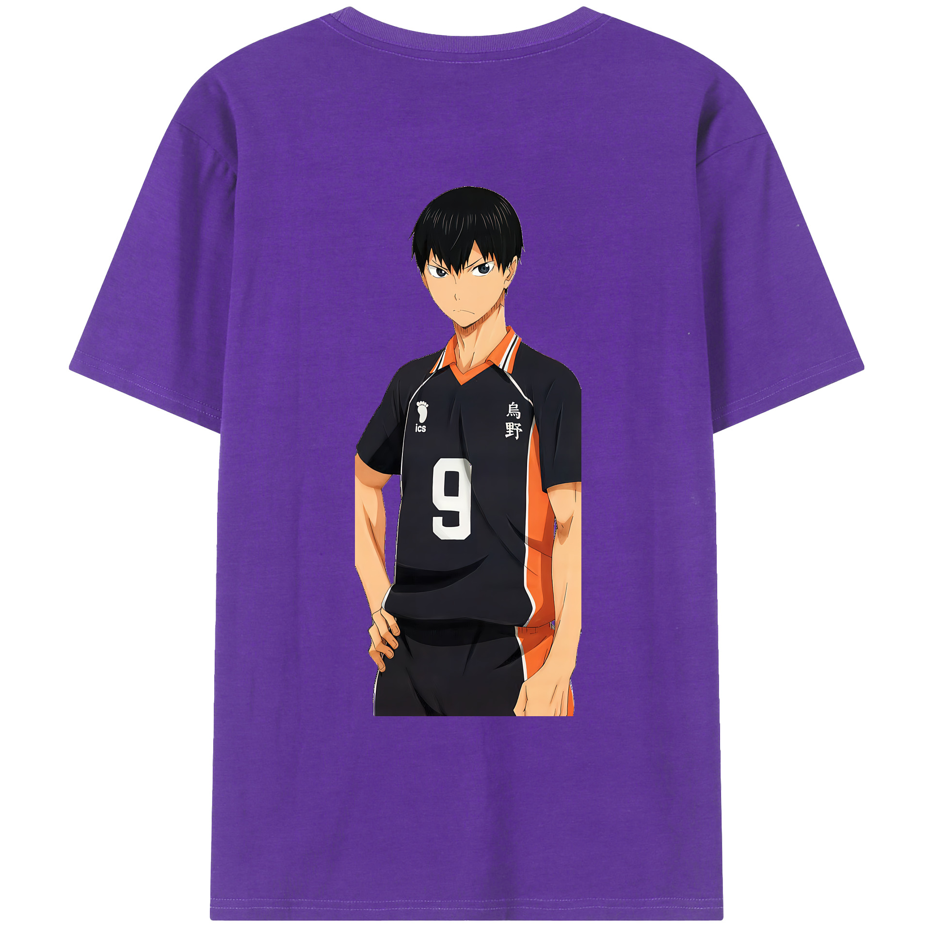 （画像用） ハイキュー!! Haikyu!! 綿100％ メンズ半袖Tシャツ（バックプリント） 通気性