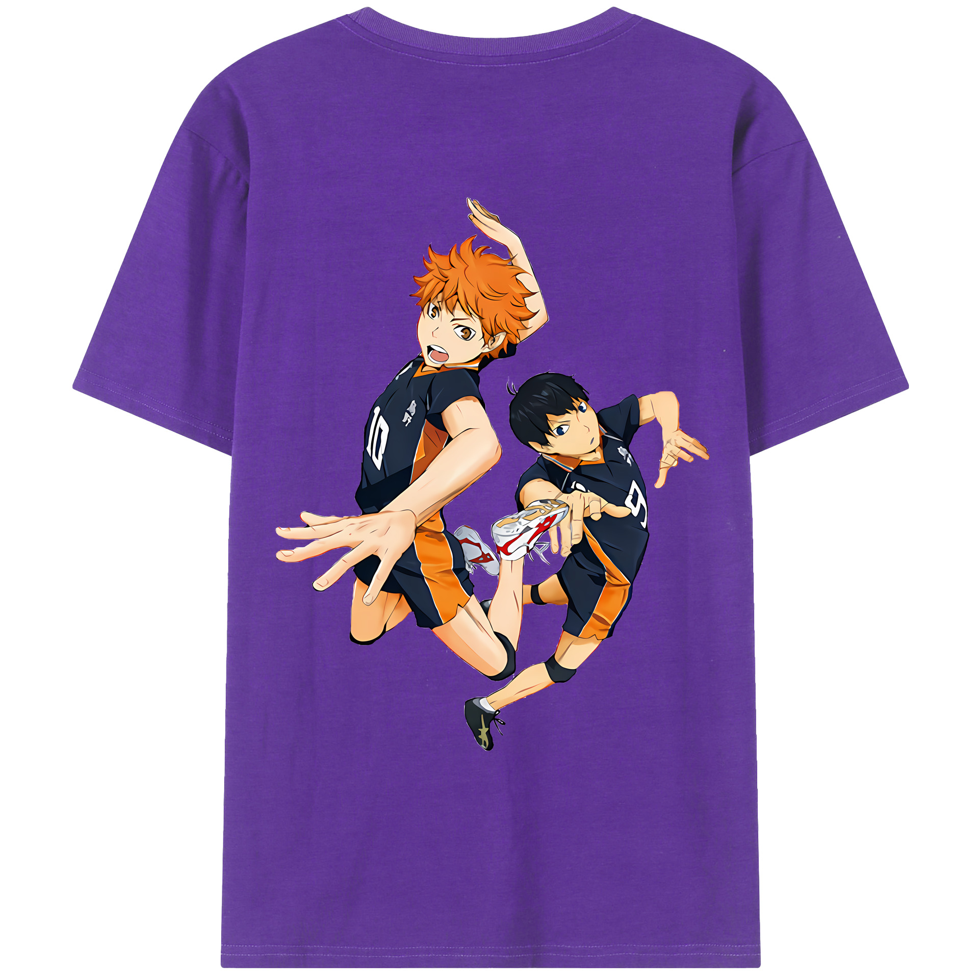 （画像用） ハイキュー!! Haikyu!! 綿100％ メンズ半袖Tシャツ（バックプリント） 通気性