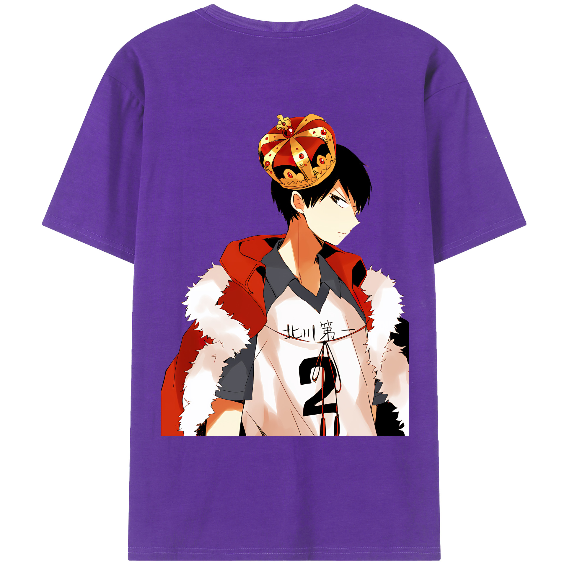 （画像用） ハイキュー!! Haikyu!! 綿100％ メンズ半袖Tシャツ（バックプリント） 通気性