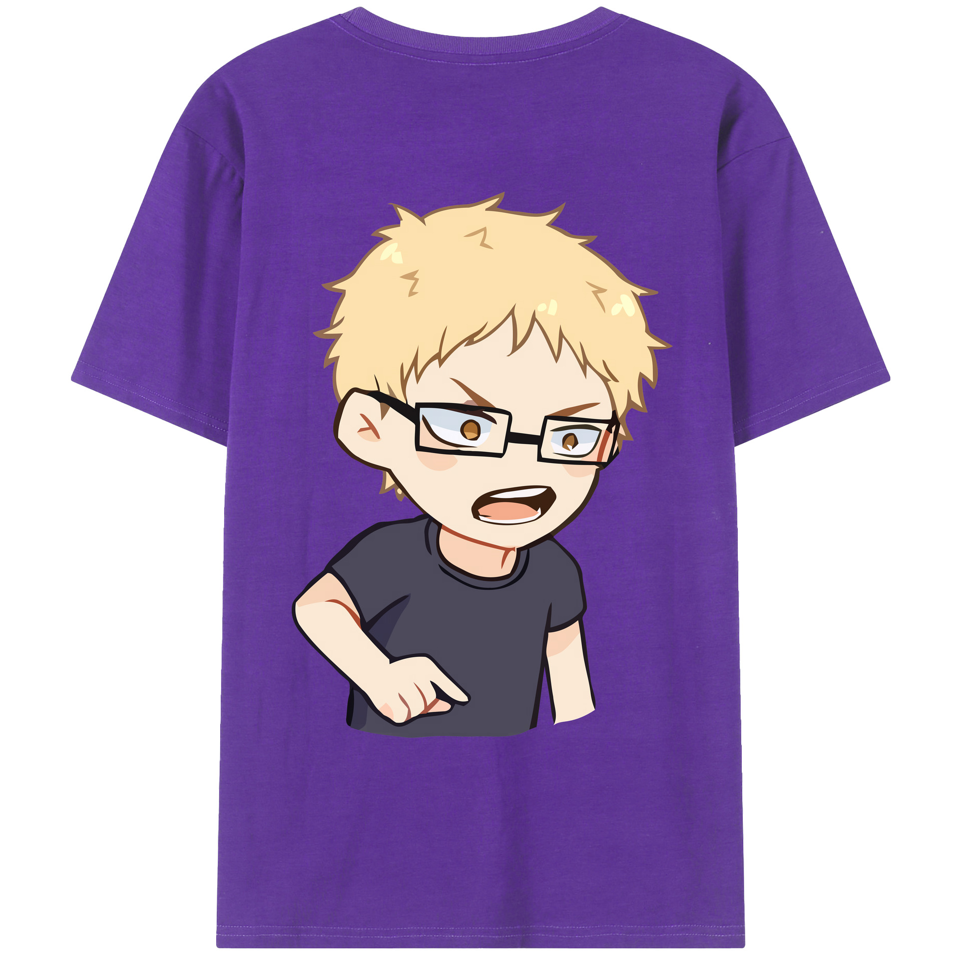 （画像用） ハイキュー!! Haikyu!! 綿100％ メンズ半袖Tシャツ（バックプリント） 通気性
