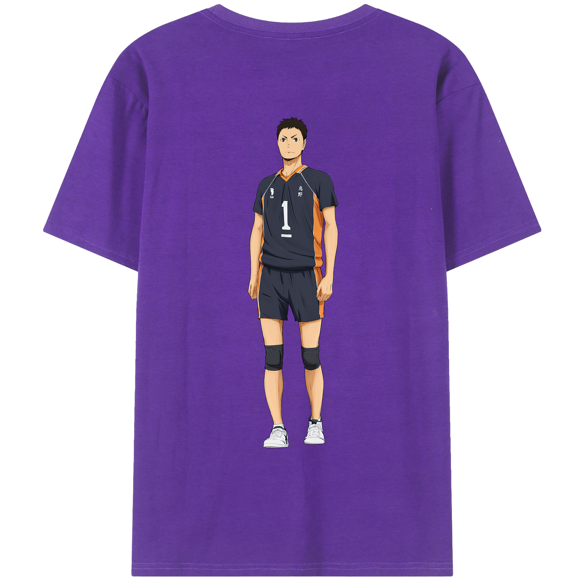（画像用） ハイキュー!! Haikyu!! 綿100％ メンズ半袖Tシャツ（バックプリント） 通気性