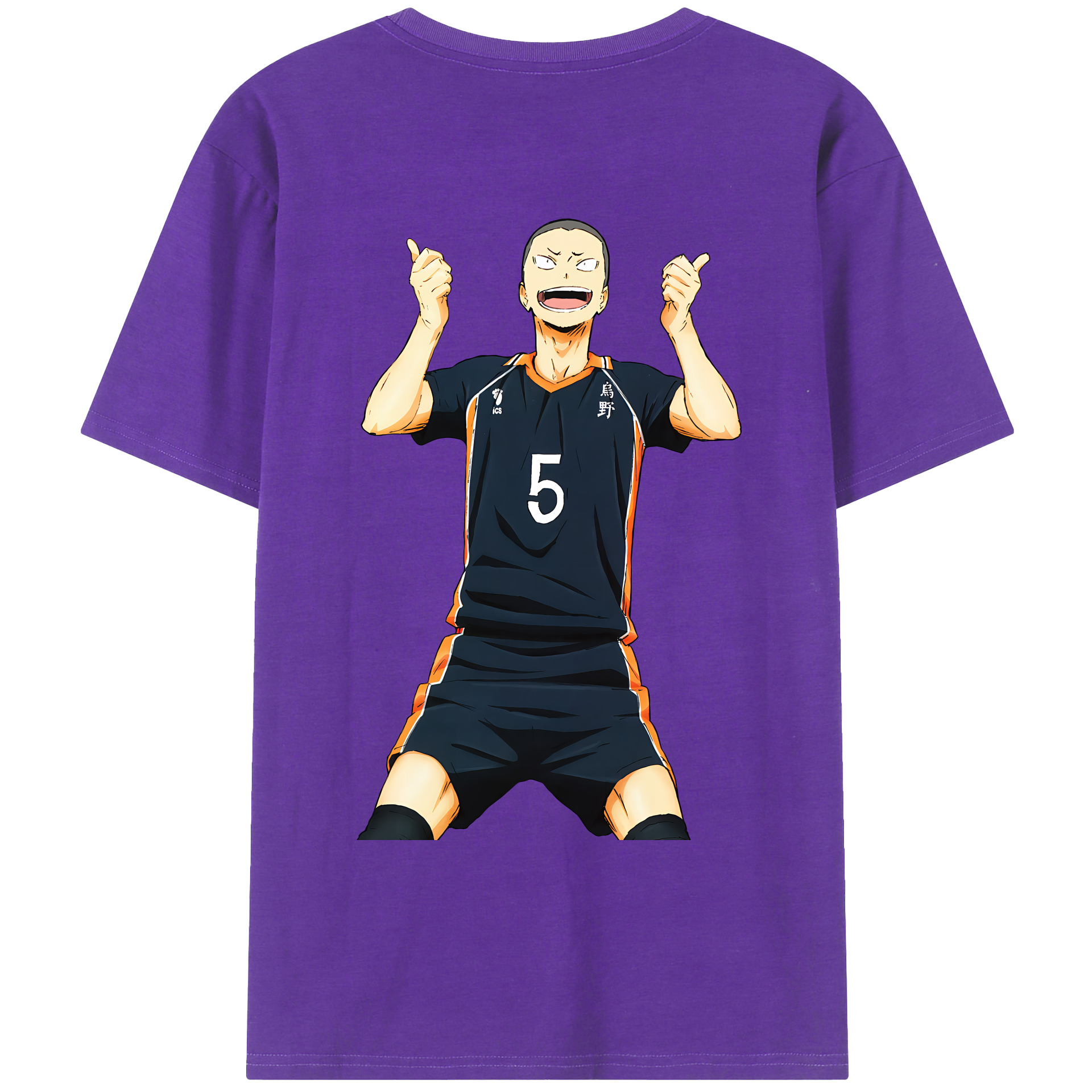 （画像用） ハイキュー!! Haikyu!! 綿100％ メンズ半袖Tシャツ（バックプリント） 通気性
