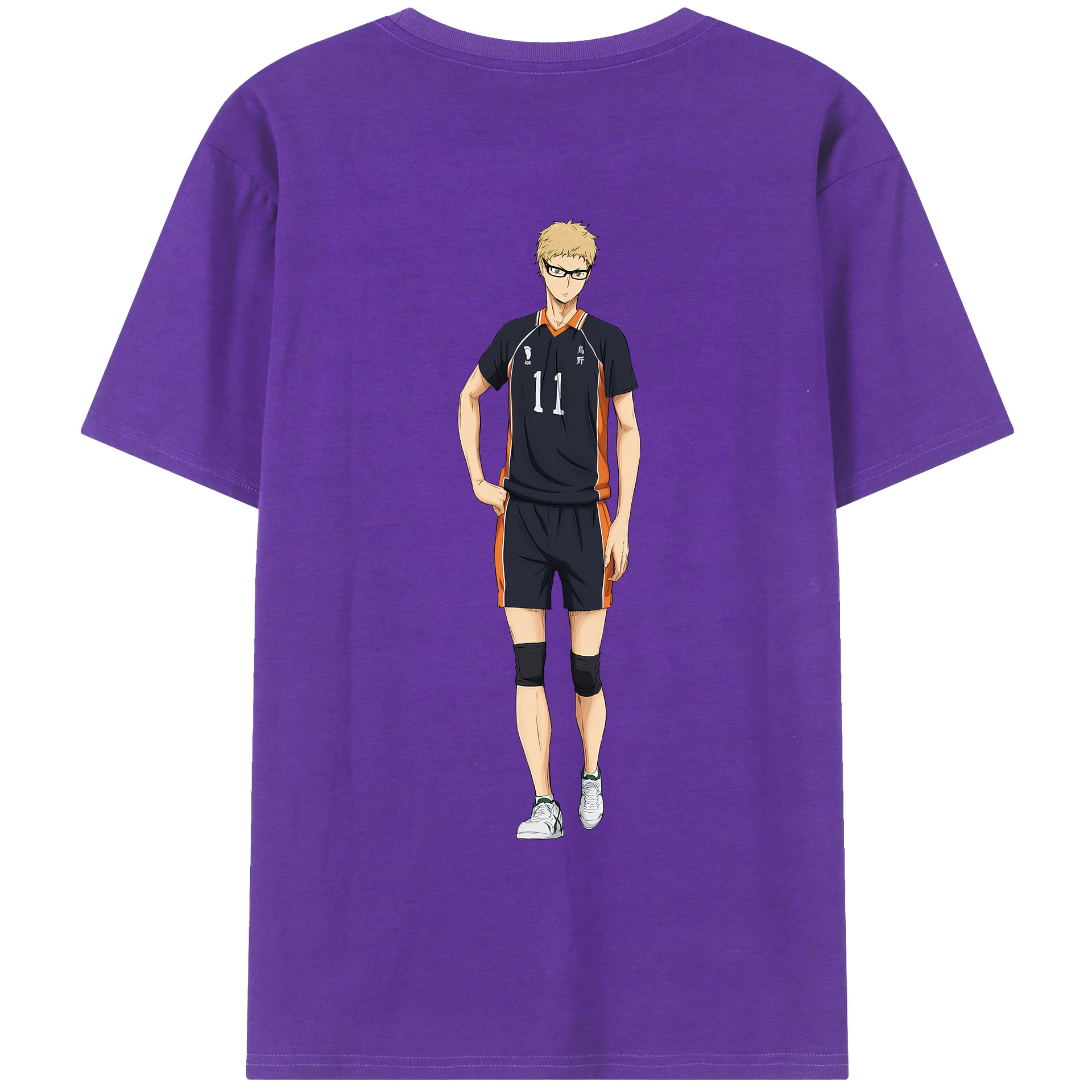 （画像用） ハイキュー!! Haikyu!! 綿100％ メンズ半袖Tシャツ（バックプリント） 通気性