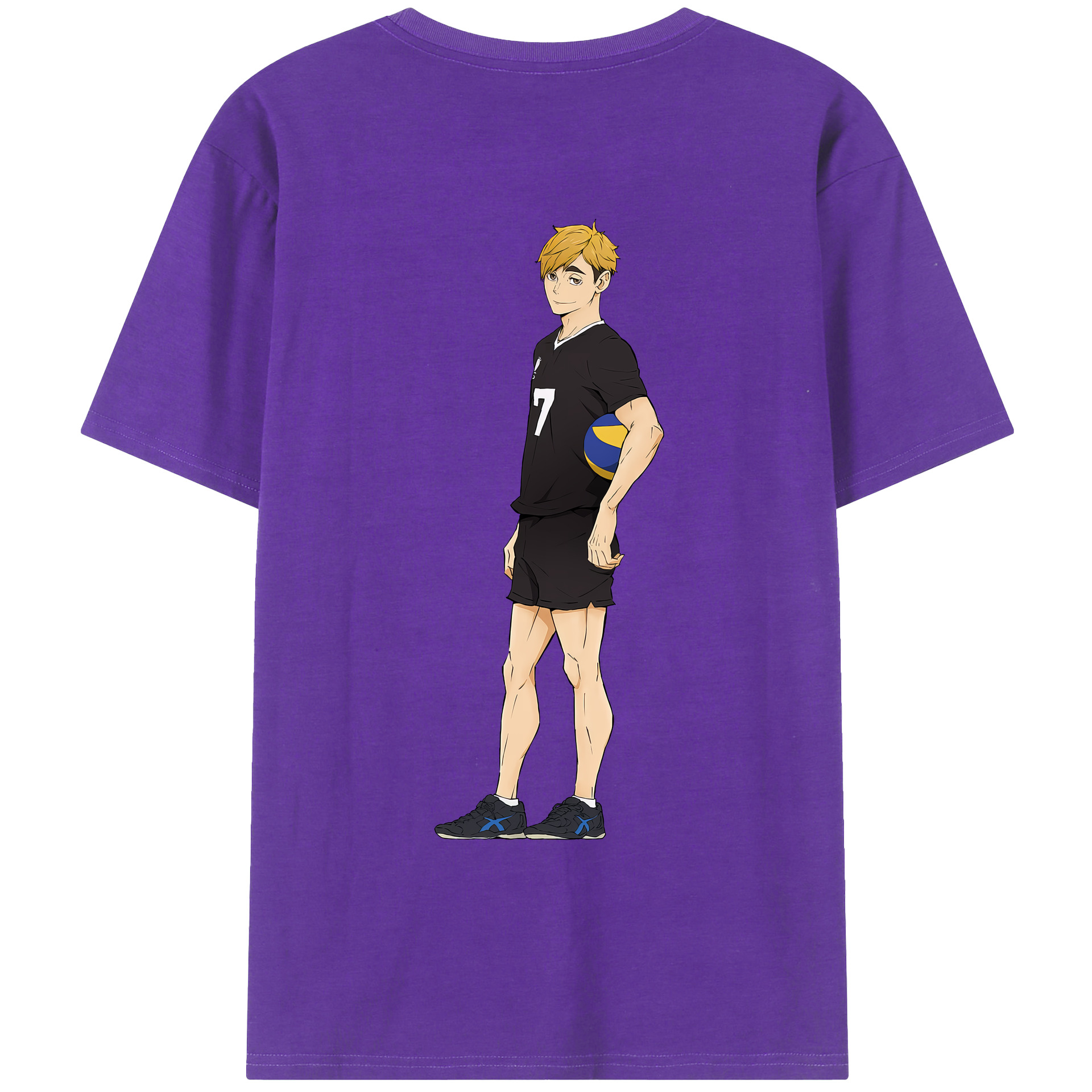 （画像用） ハイキュー!! Haikyu!! 綿100％ メンズ半袖Tシャツ（バックプリント） 通気性