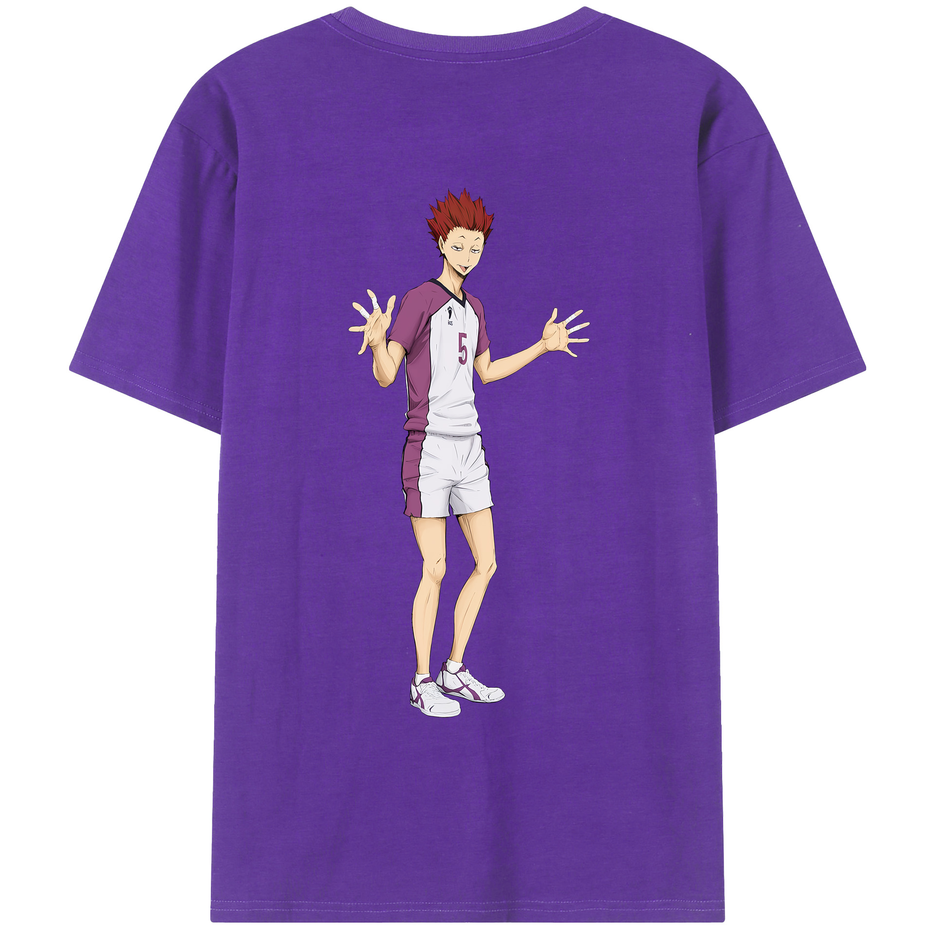 （画像用） ハイキュー!! Haikyu!! 綿100％ メンズ半袖Tシャツ（バックプリント） 通気性
