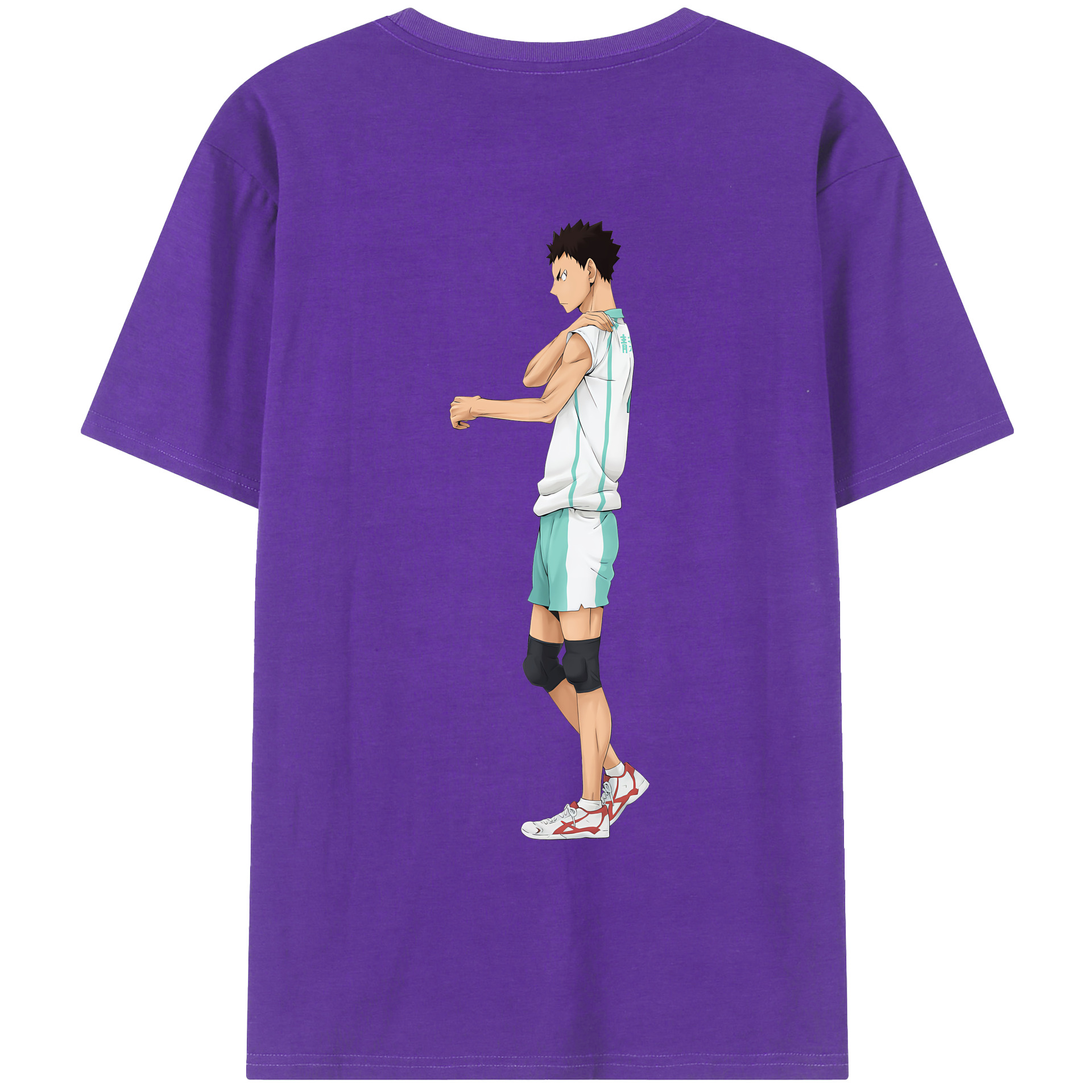 （画像用） ハイキュー!! Haikyu!! 綿100％ メンズ半袖Tシャツ（バックプリント） 通気性