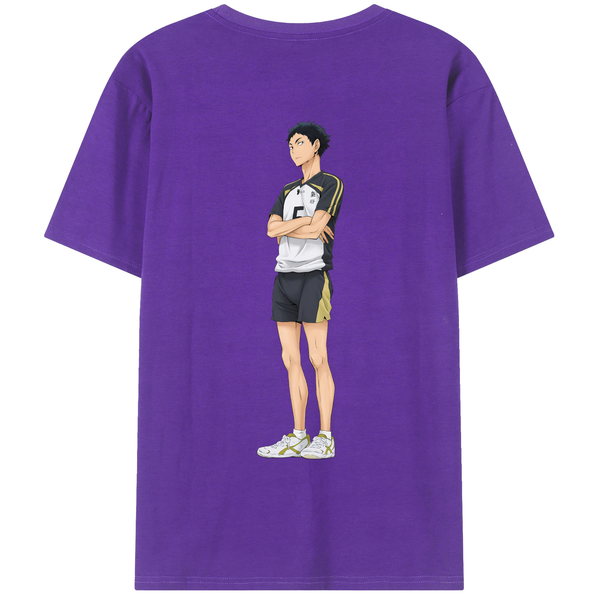 （画像用） ハイキュー!! Haikyu!! 綿100％ メンズ半袖Tシャツ（バックプリント） 通気性