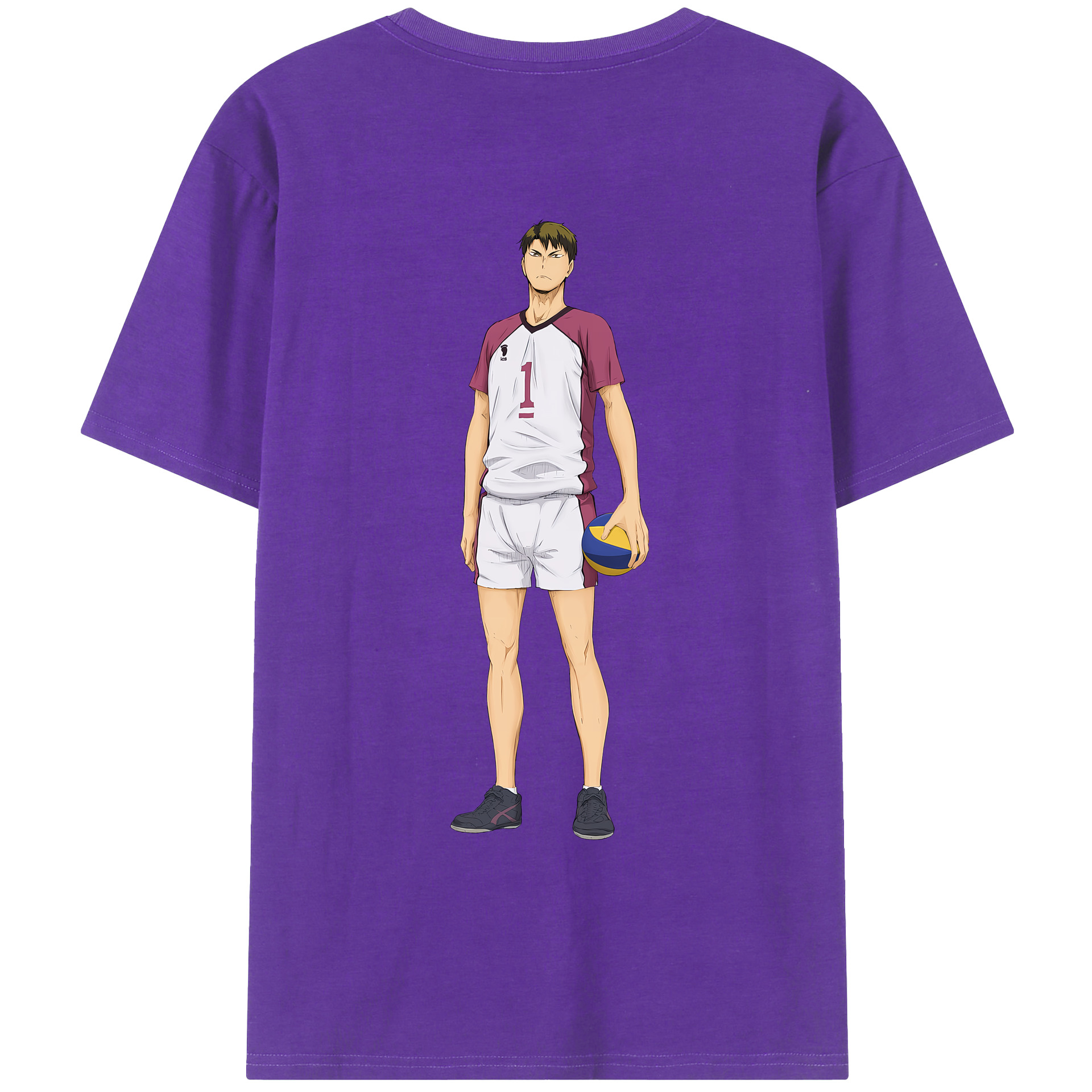 （画像用） ハイキュー!! Haikyu!! 綿100％ メンズ半袖Tシャツ（バックプリント） 通気性