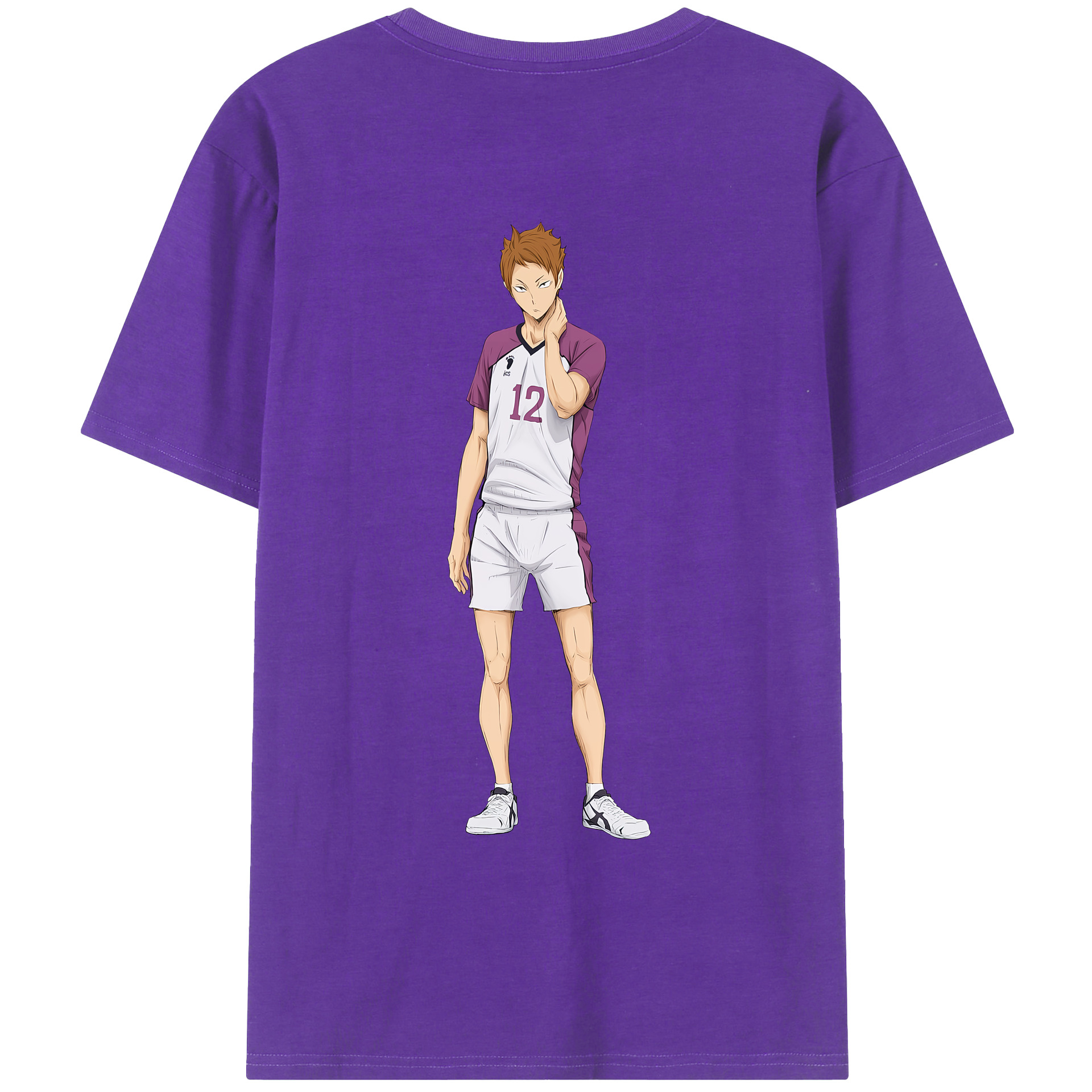 （画像用） ハイキュー!! Haikyu!! 綿100％ メンズ半袖Tシャツ（バックプリント） 通気性