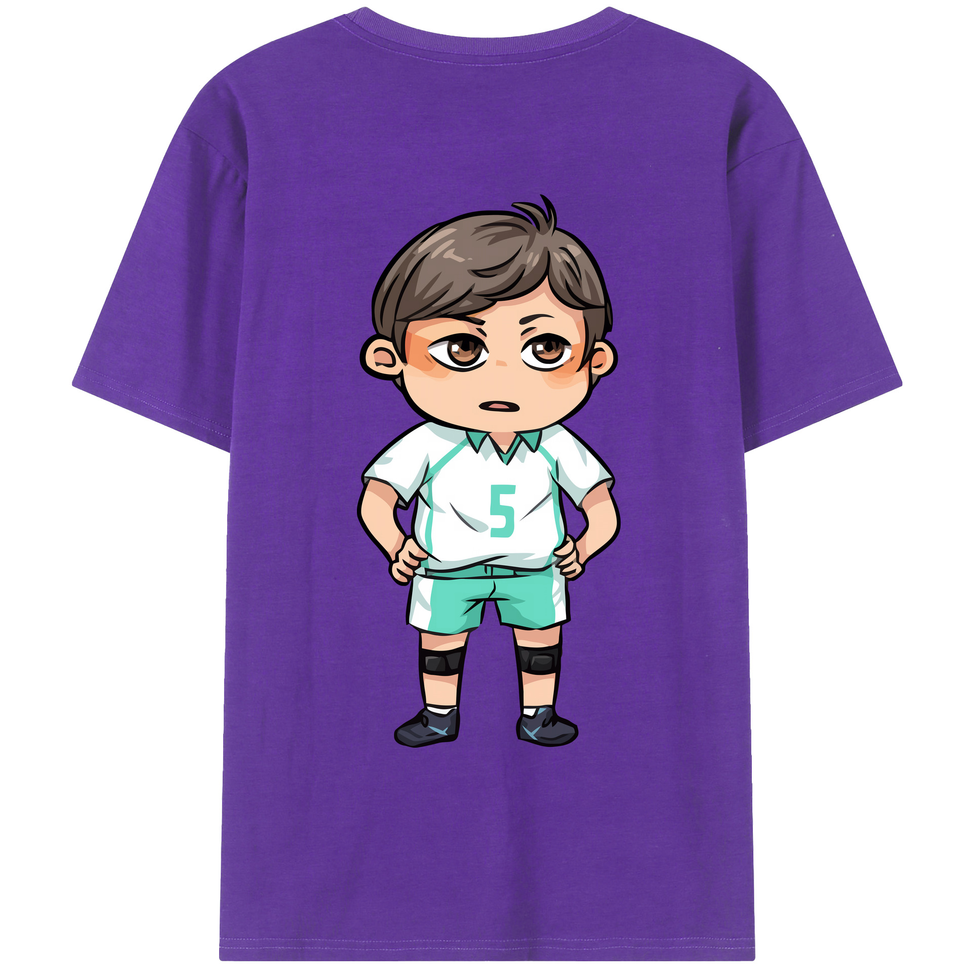 （画像用） ハイキュー!! Haikyu!! 綿100％ メンズ半袖Tシャツ（バックプリント） 通気性
