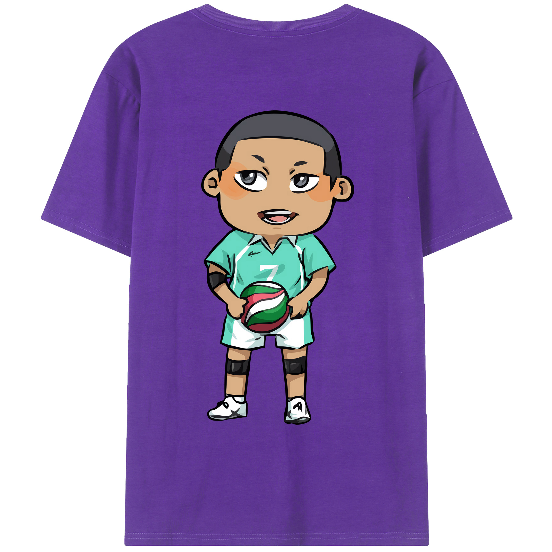 （画像用） ハイキュー!! Haikyu!! 綿100％ メンズ半袖Tシャツ（バックプリント） 通気性