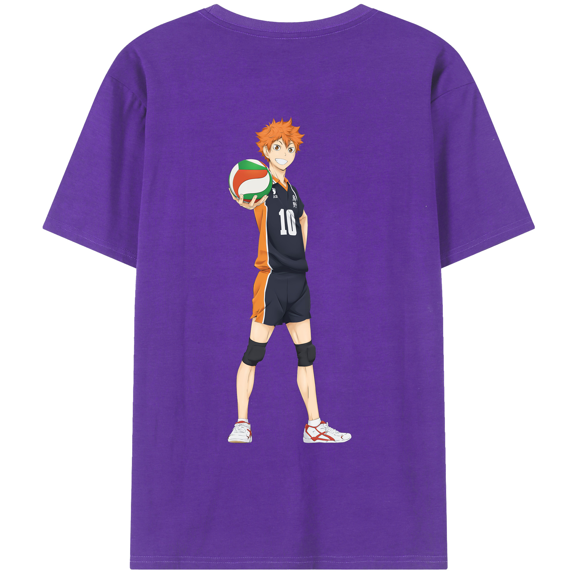 （画像用） ハイキュー!! Haikyu!! 綿100％ メンズ半袖Tシャツ（バックプリント） 通気性