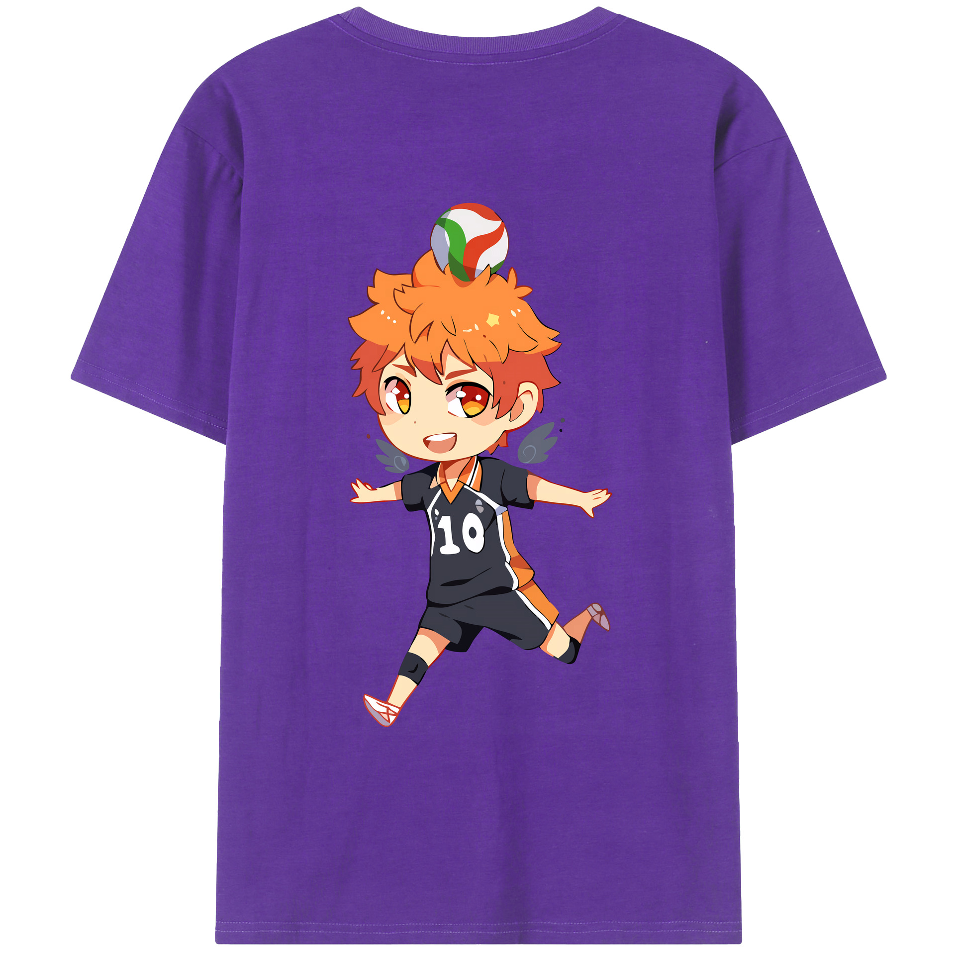 （画像用） ハイキュー!! Haikyu!! 綿100％ メンズ半袖Tシャツ（バックプリント） 通気性