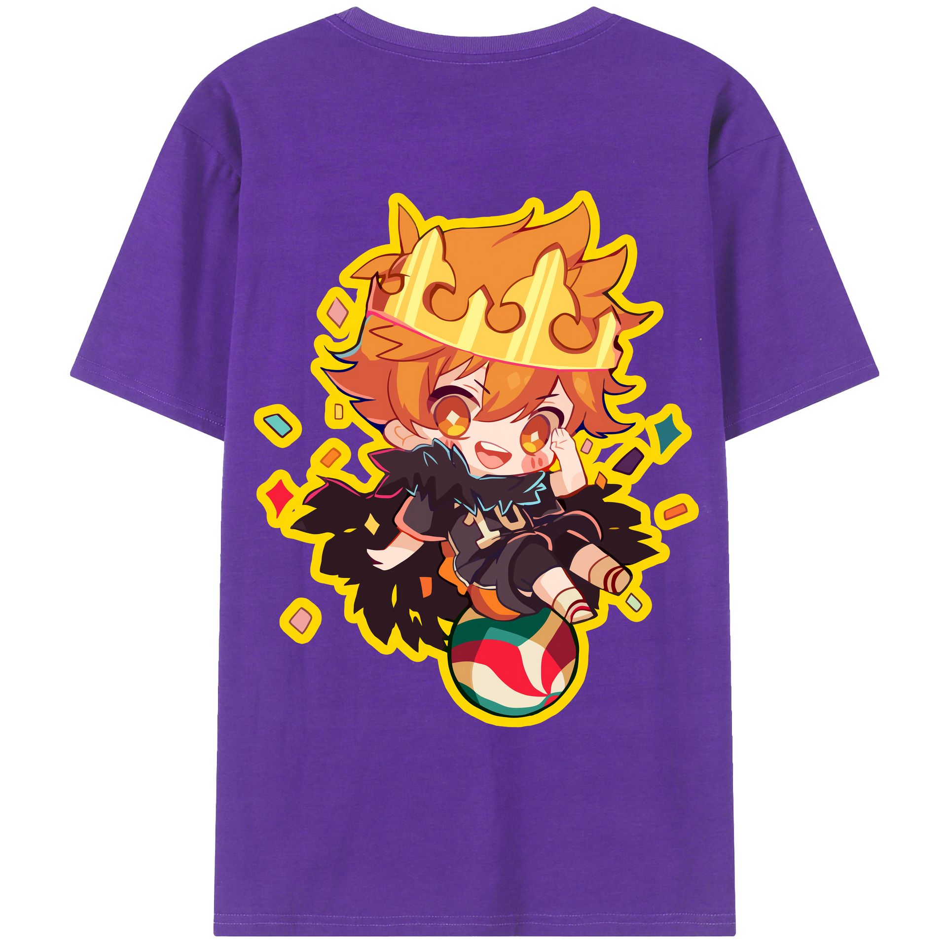 （画像用） ハイキュー!! Haikyu!! 綿100％ メンズ半袖Tシャツ（バックプリント） 通気性