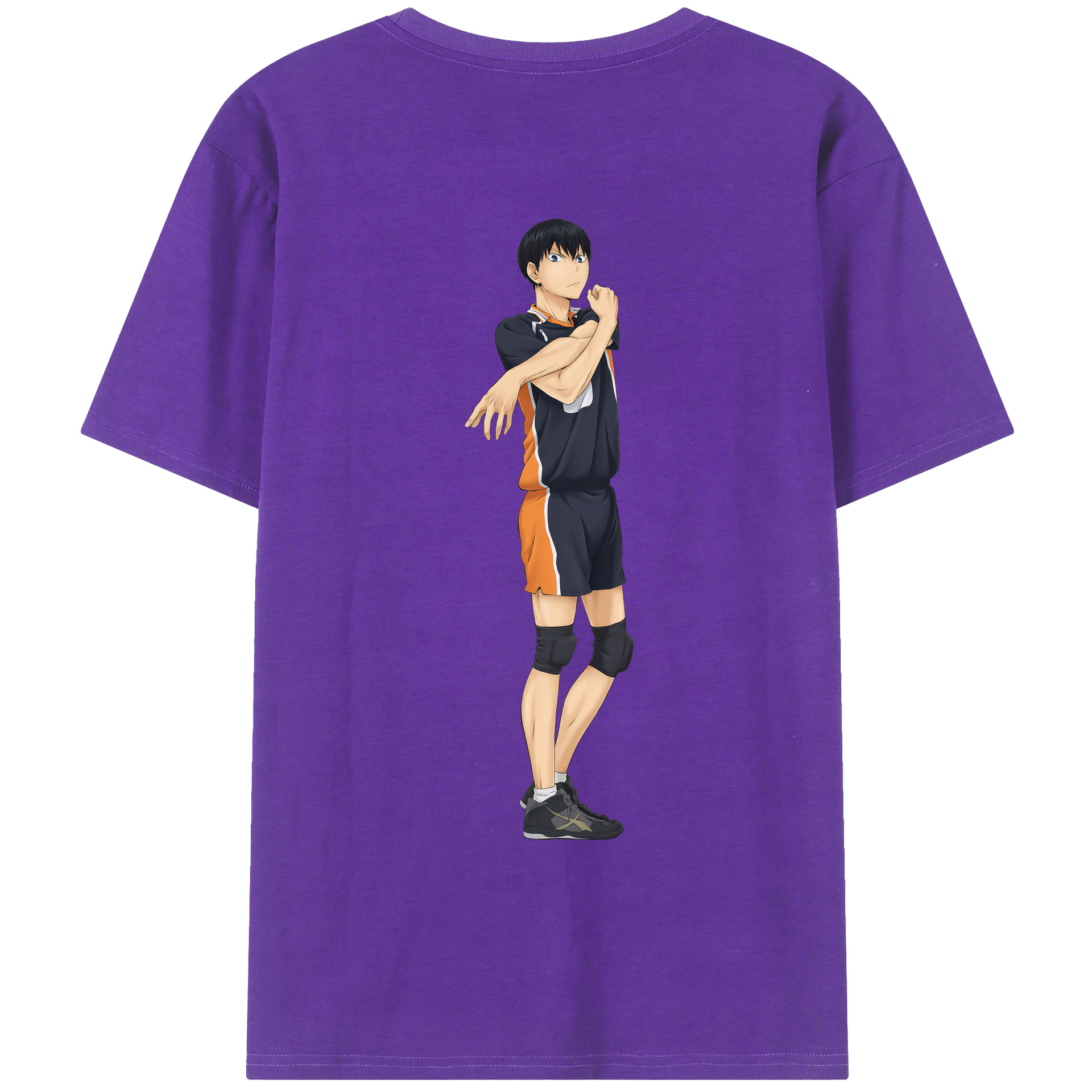 （画像用） ハイキュー!! Haikyu!! 綿100％ メンズ半袖Tシャツ（バックプリント） 通気性