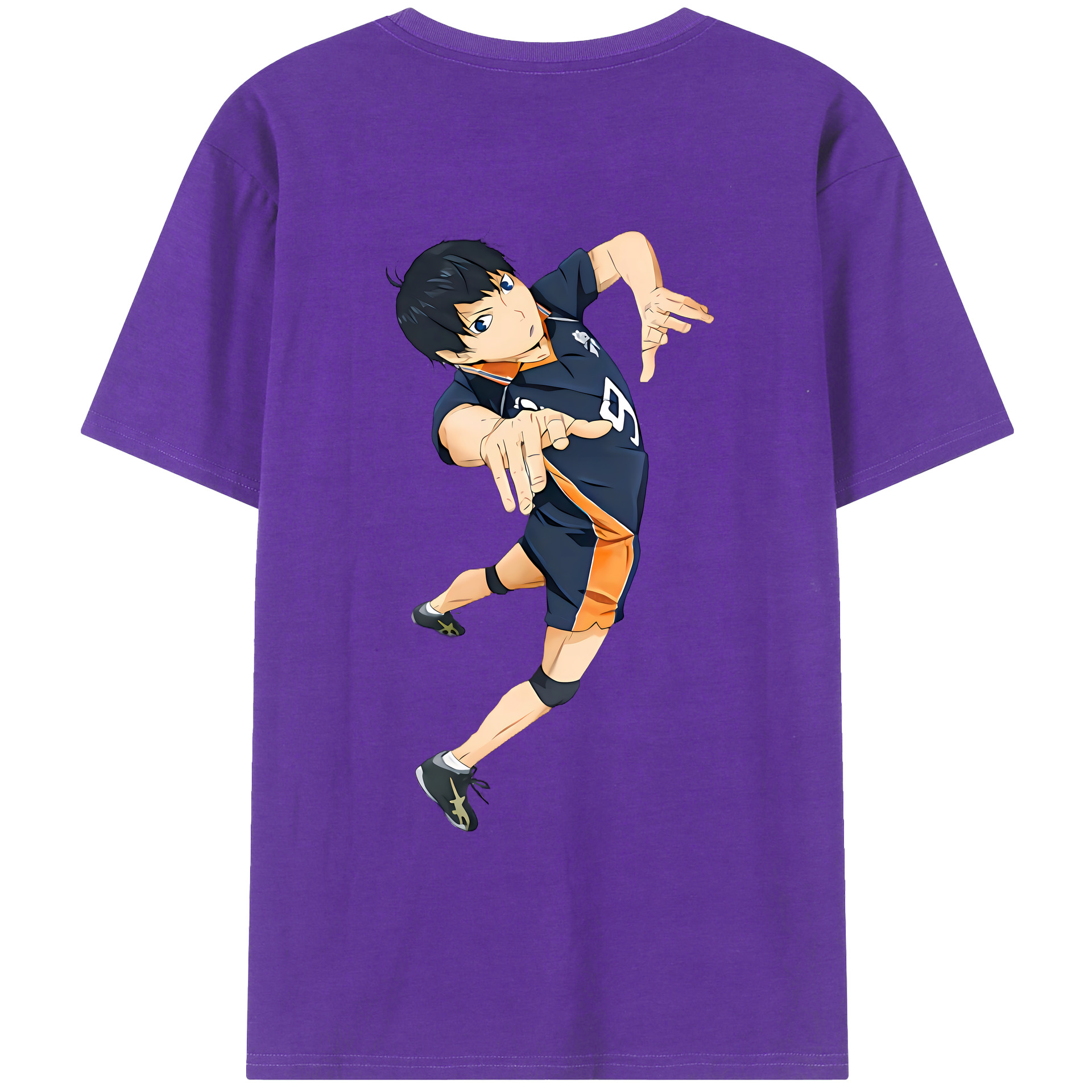 （画像用） ハイキュー!! Haikyu!! 綿100％ メンズ半袖Tシャツ（バックプリント） 通気性