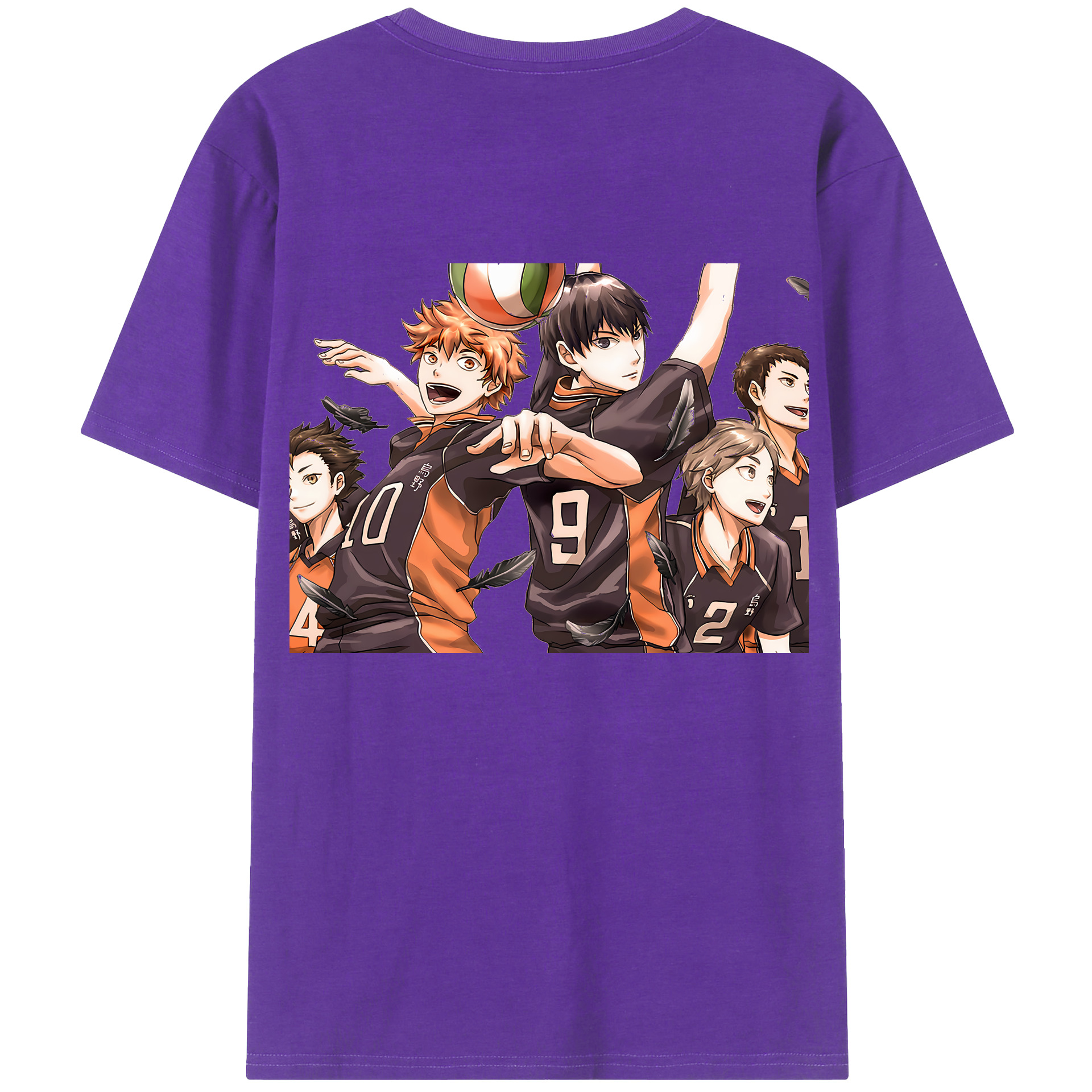 （画像用） ハイキュー!! Haikyu!! 綿100％ メンズ半袖Tシャツ（バックプリント） 通気性