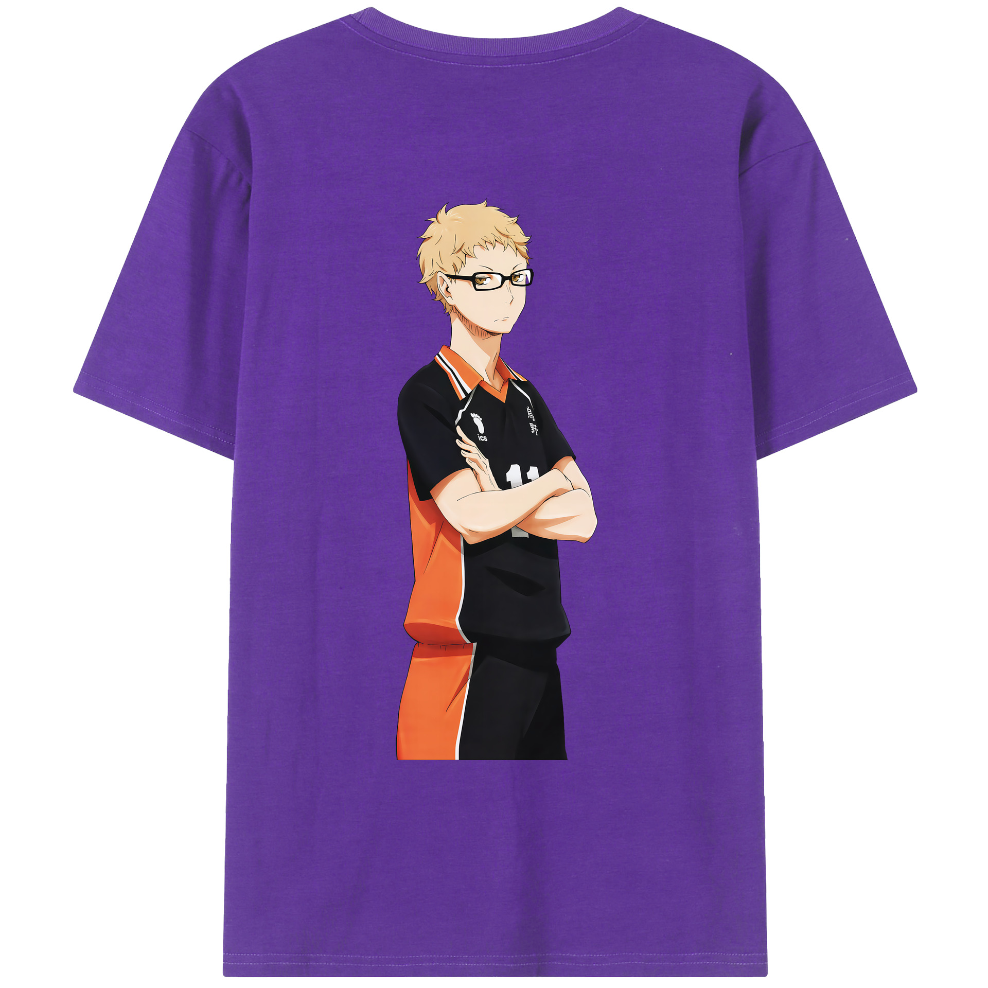 （画像用） ハイキュー!! Haikyu!! 綿100％ メンズ半袖Tシャツ（バックプリント） 通気性