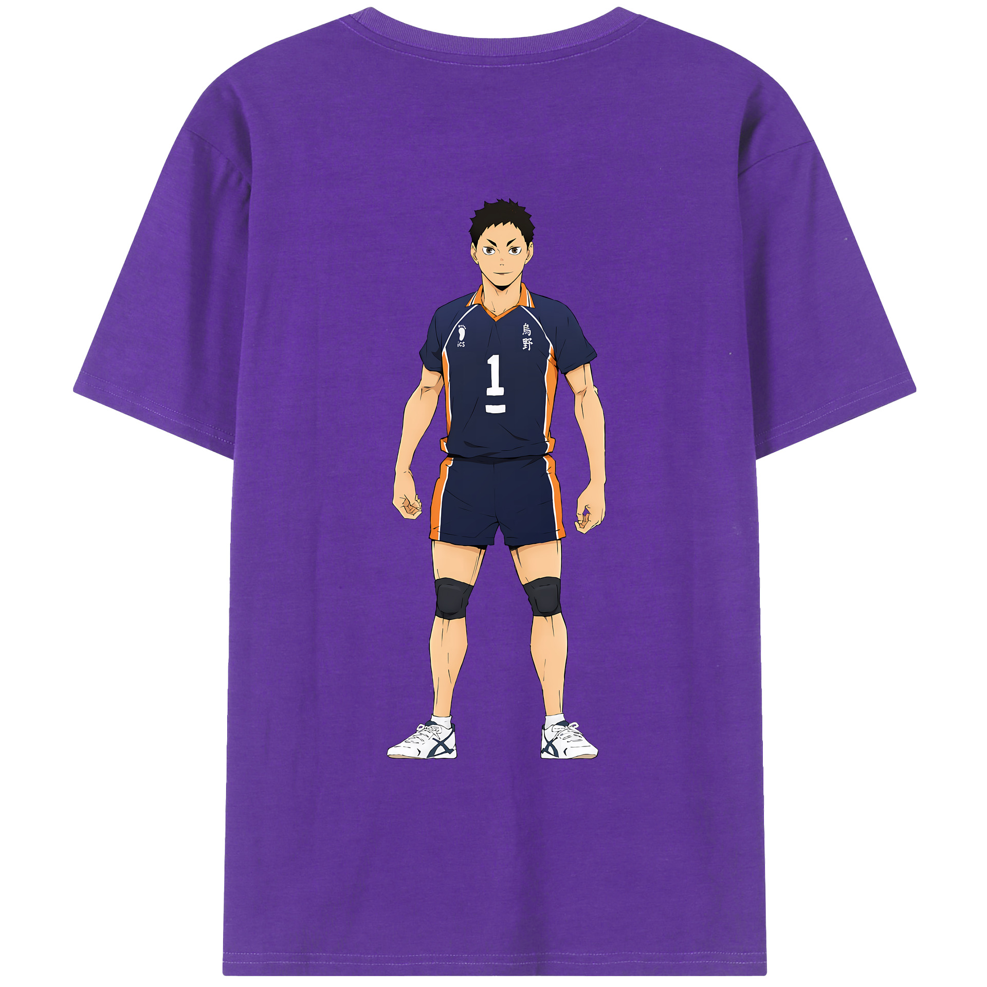 （画像用） ハイキュー!! Haikyu!! 綿100％ メンズ半袖Tシャツ（バックプリント） 通気性