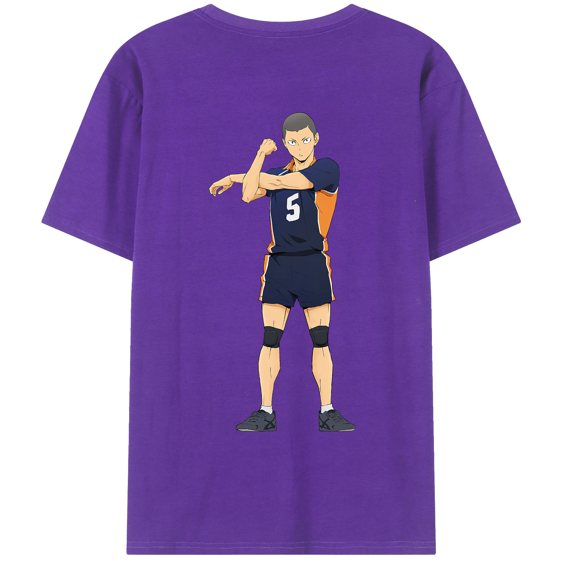 （画像用） ハイキュー!! Haikyu!! 綿100％ メンズ半袖Tシャツ（バックプリント） 通気性