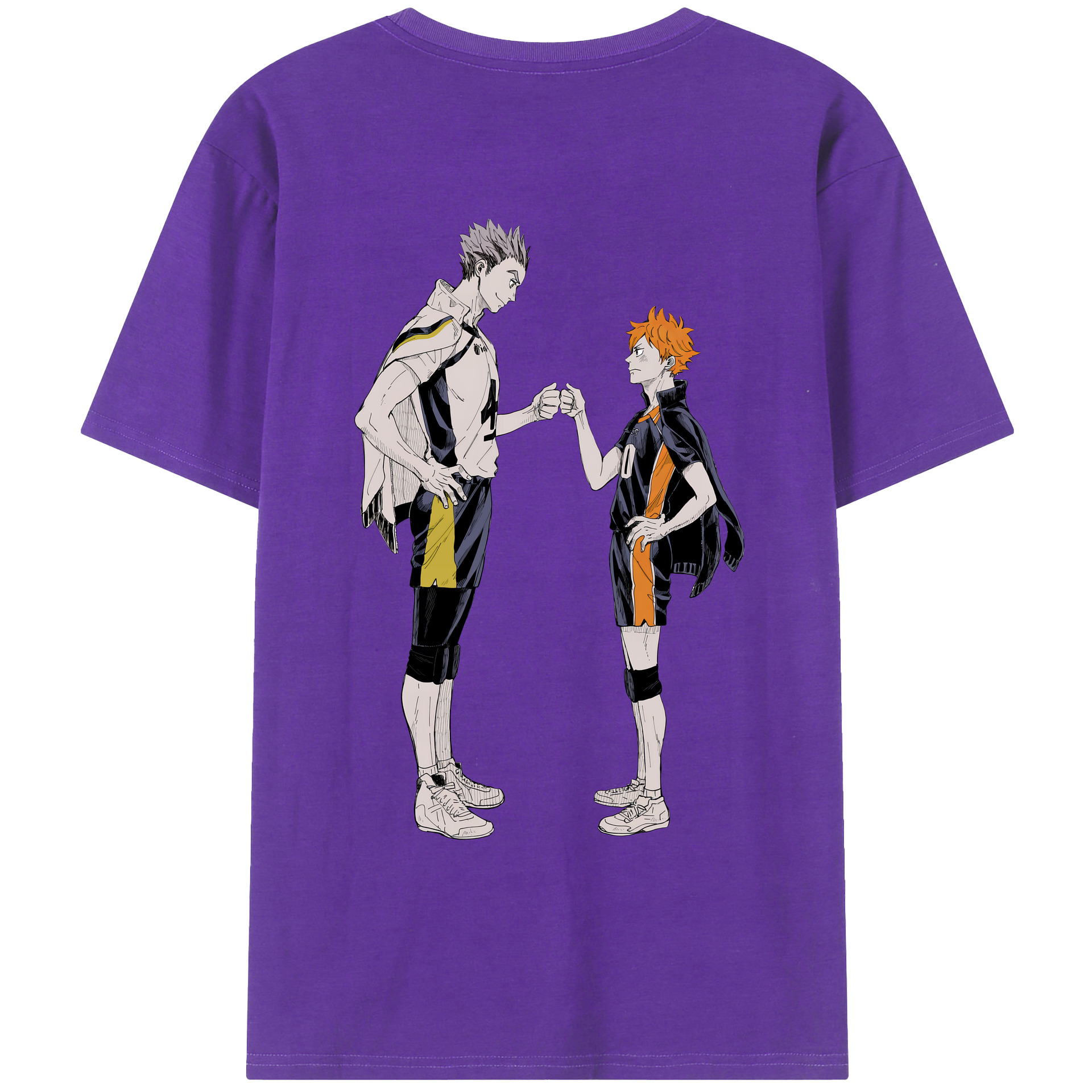 （画像用） ハイキュー!! Haikyu!! 綿100％ メンズ半袖Tシャツ（バックプリント） 通気性