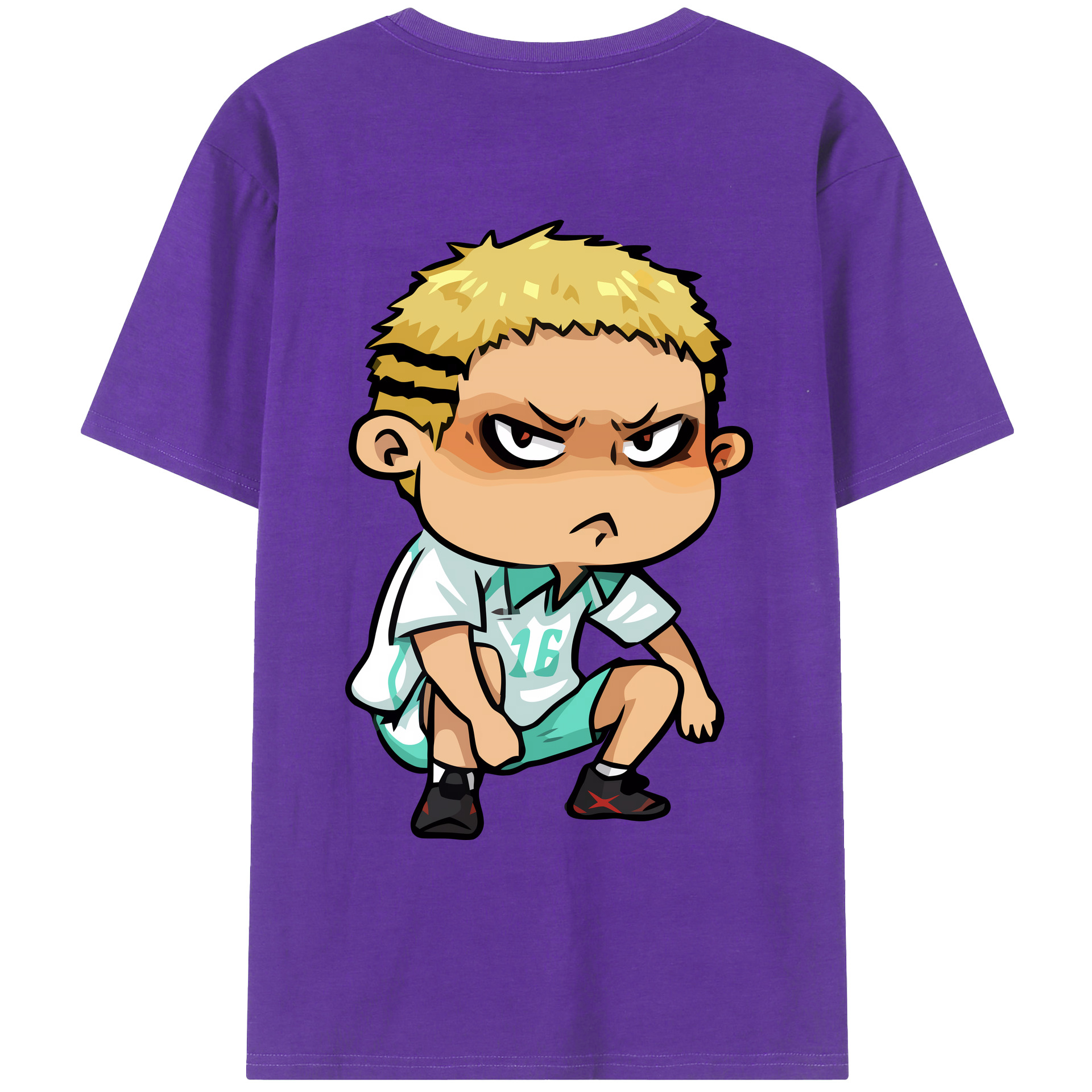 （画像用） ハイキュー!! Haikyu!! 綿100％ メンズ半袖Tシャツ（バックプリント） 通気性