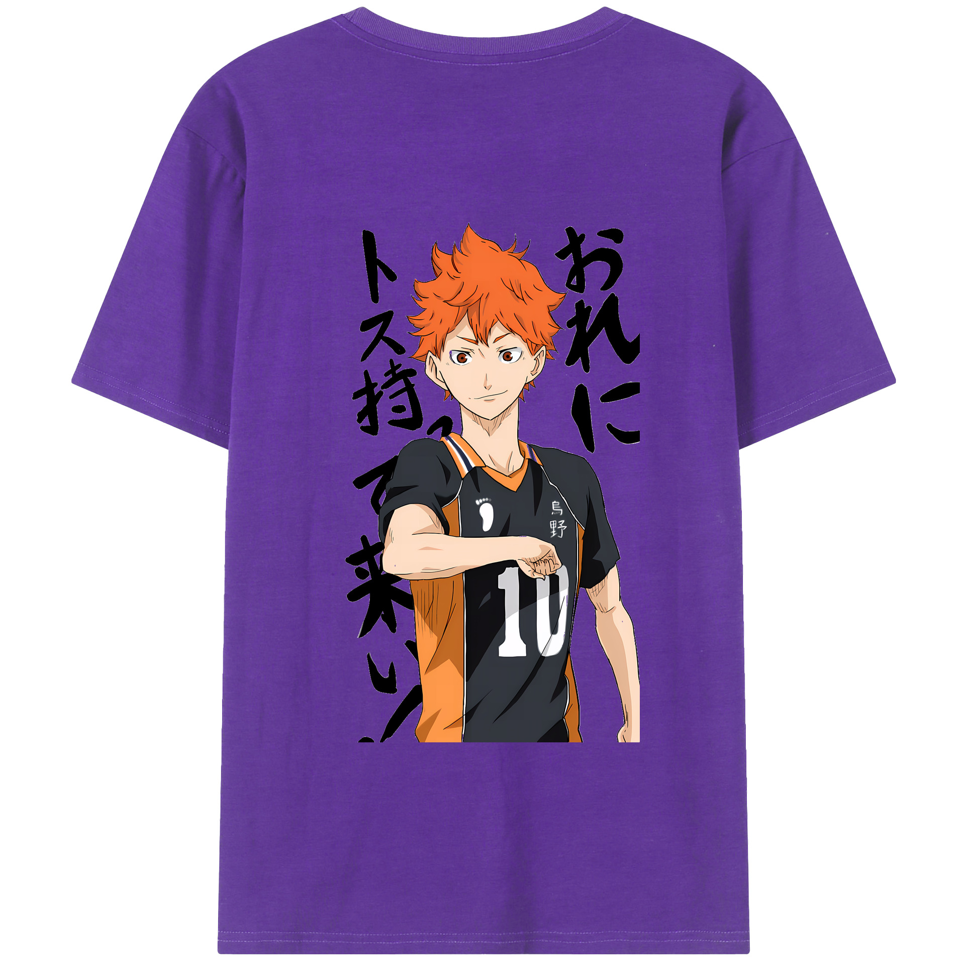 （画像用） ハイキュー!! Haikyu!! 綿100％ メンズ半袖Tシャツ（バックプリント） 通気性