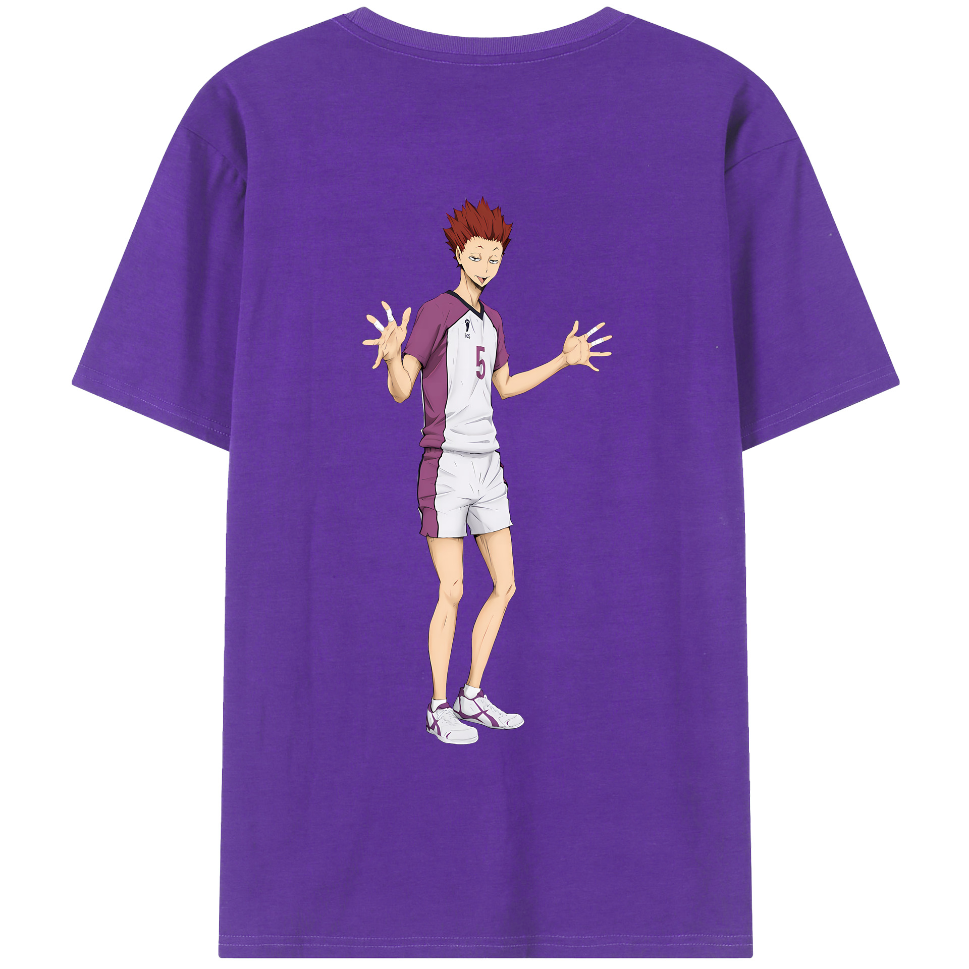 （画像用） ハイキュー!! Haikyu!! 綿100％ メンズ半袖Tシャツ（バックプリント） 通気性