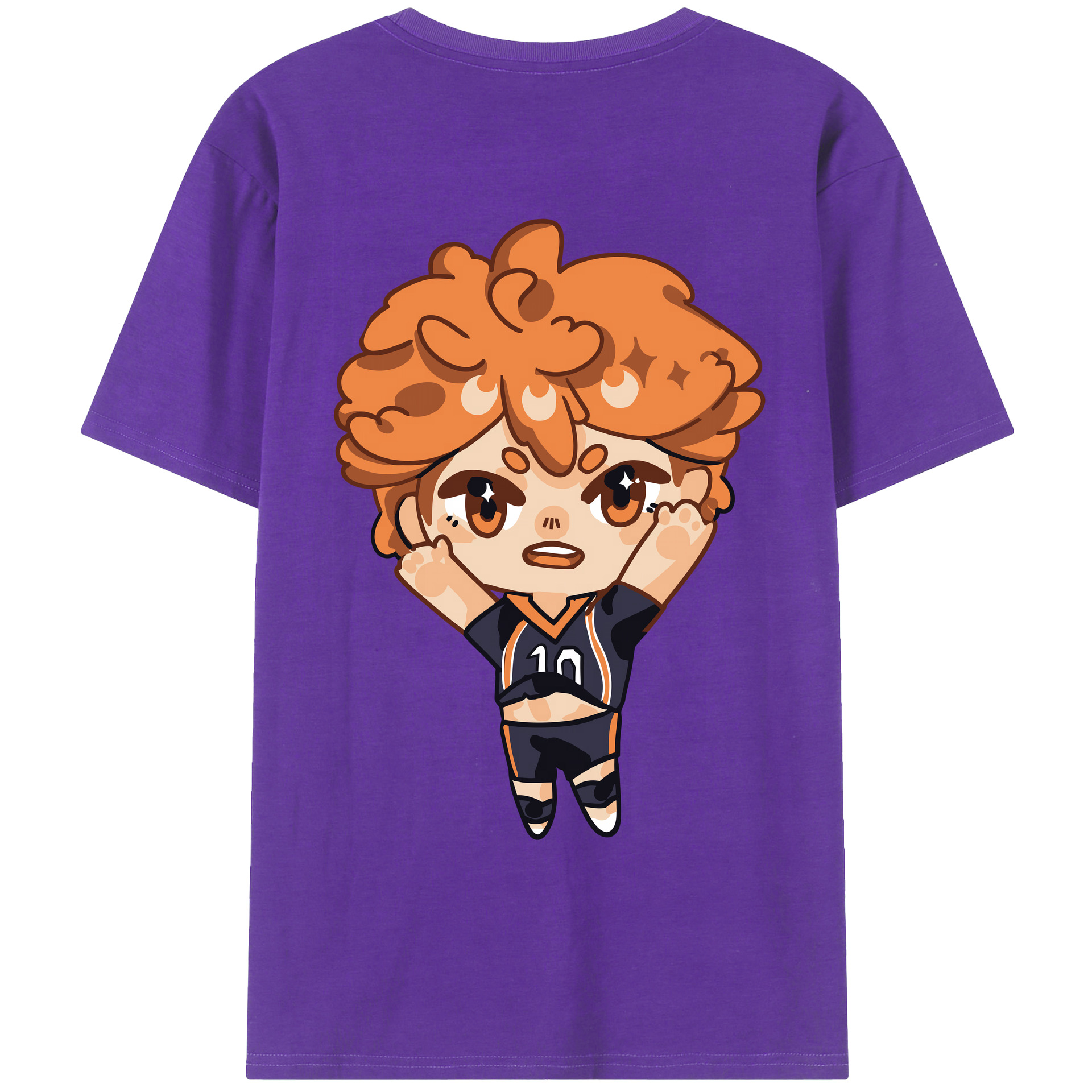 （画像用） ハイキュー!! Haikyu!! 綿100％ メンズ半袖Tシャツ（バックプリント） 通気性