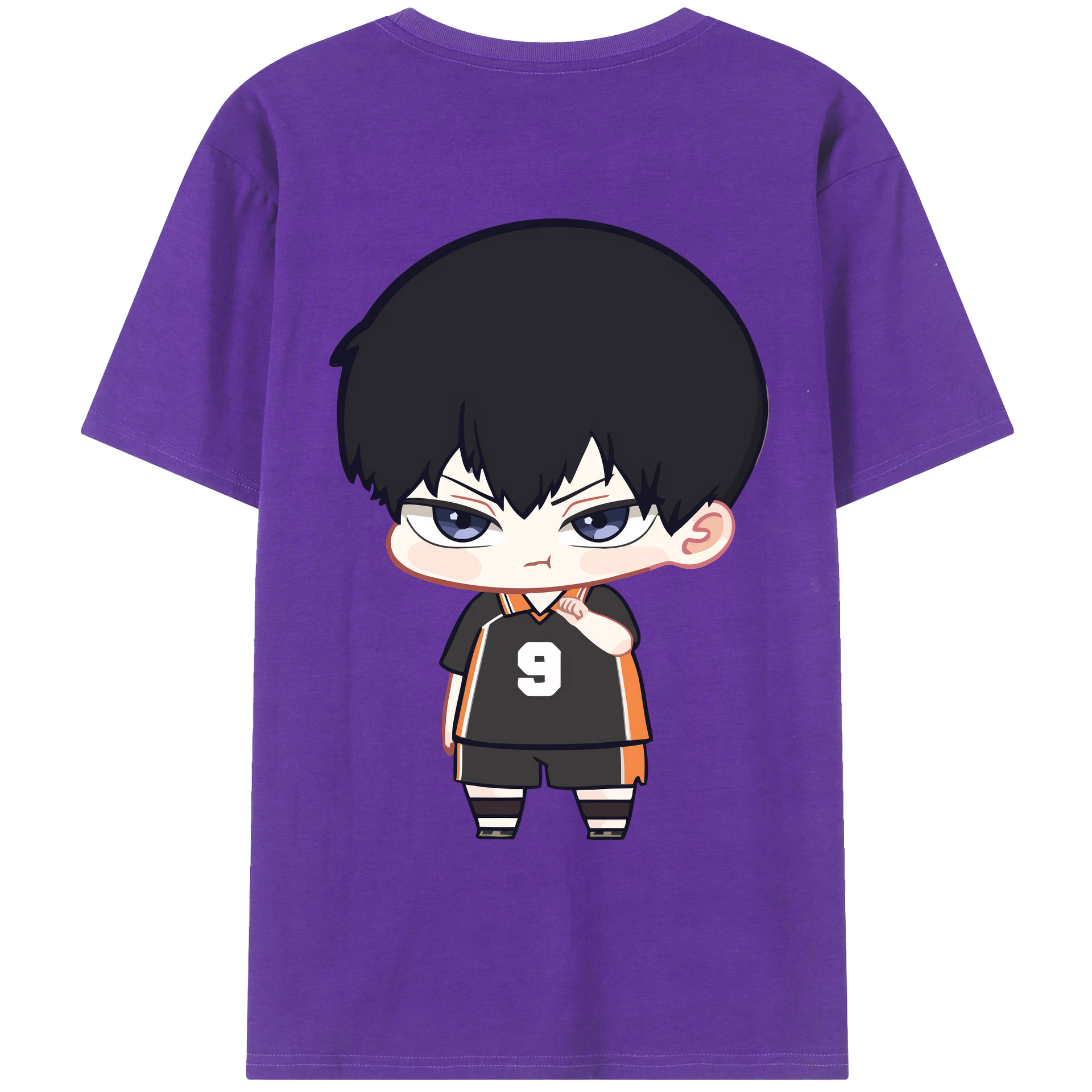 （画像用） ハイキュー!! Haikyu!! 綿100％ メンズ半袖Tシャツ（バックプリント） 通気性
