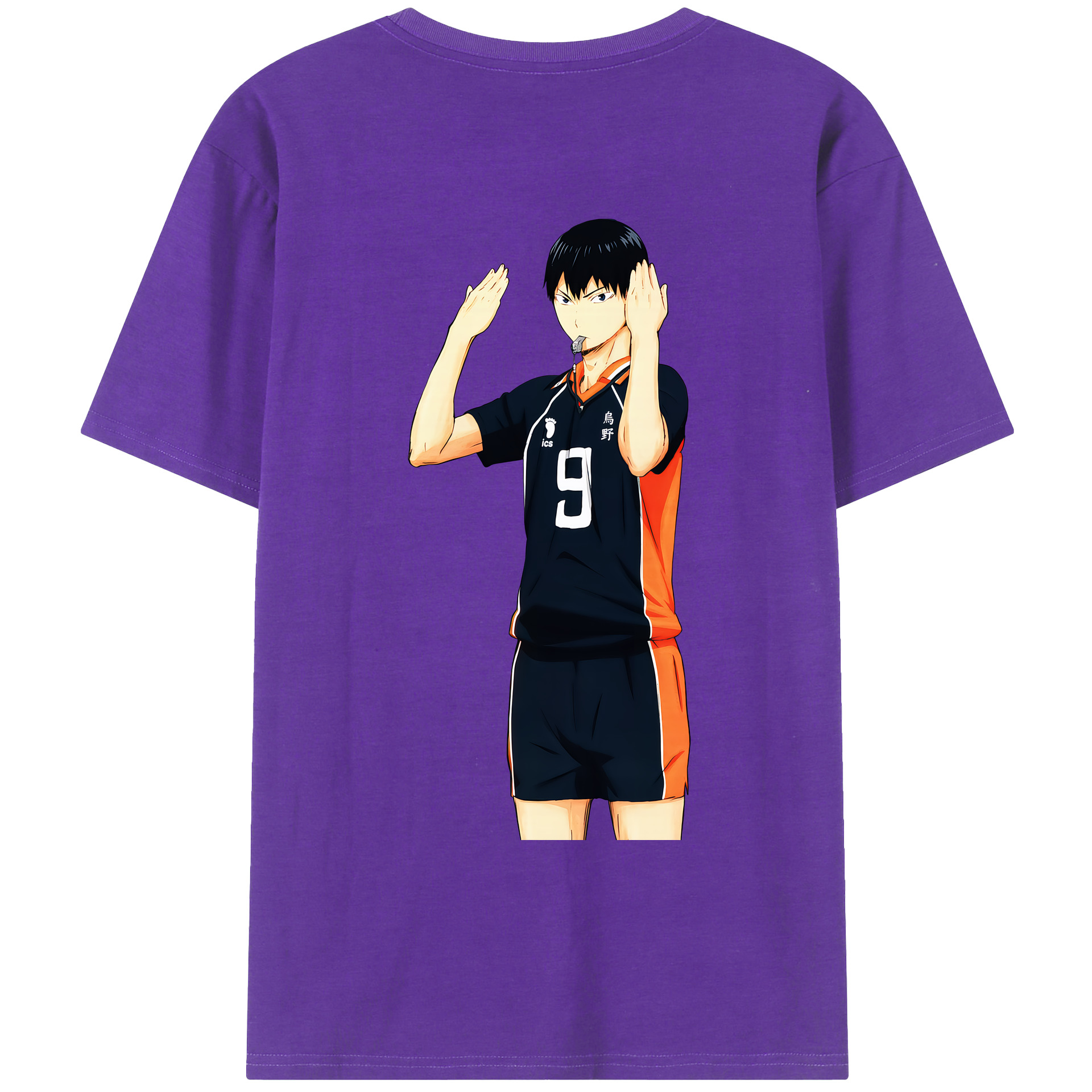 （画像用） ハイキュー!! Haikyu!! 綿100％ メンズ半袖Tシャツ（バックプリント） 通気性