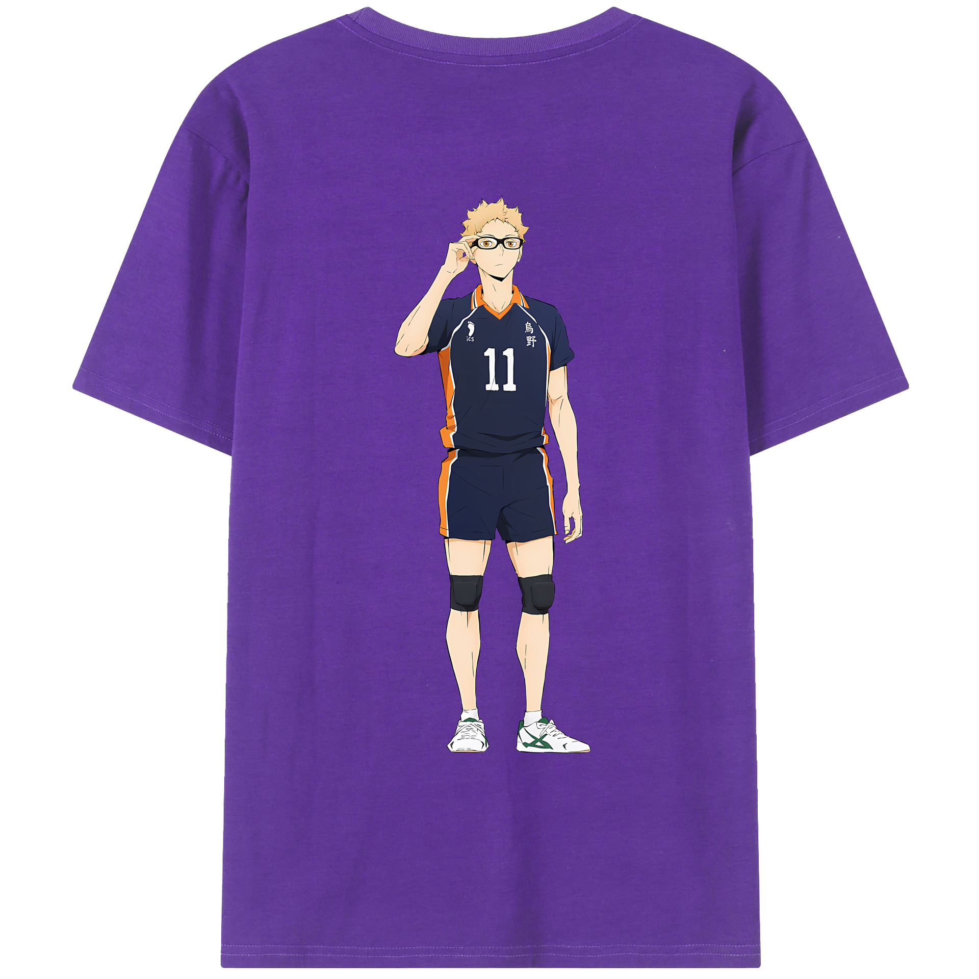 （画像用） ハイキュー!! Haikyu!! 綿100％ メンズ半袖Tシャツ（バックプリント） 通気性