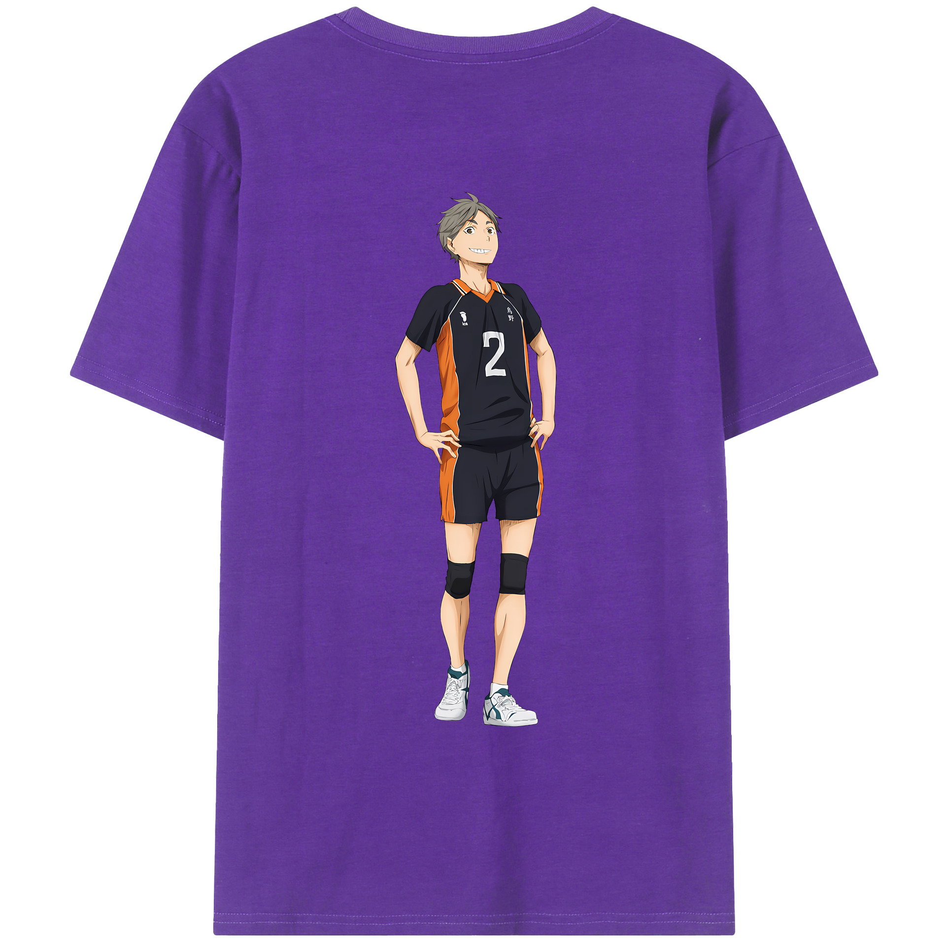 （画像用） ハイキュー!! Haikyu!! 綿100％ メンズ半袖Tシャツ（バックプリント） 通気性