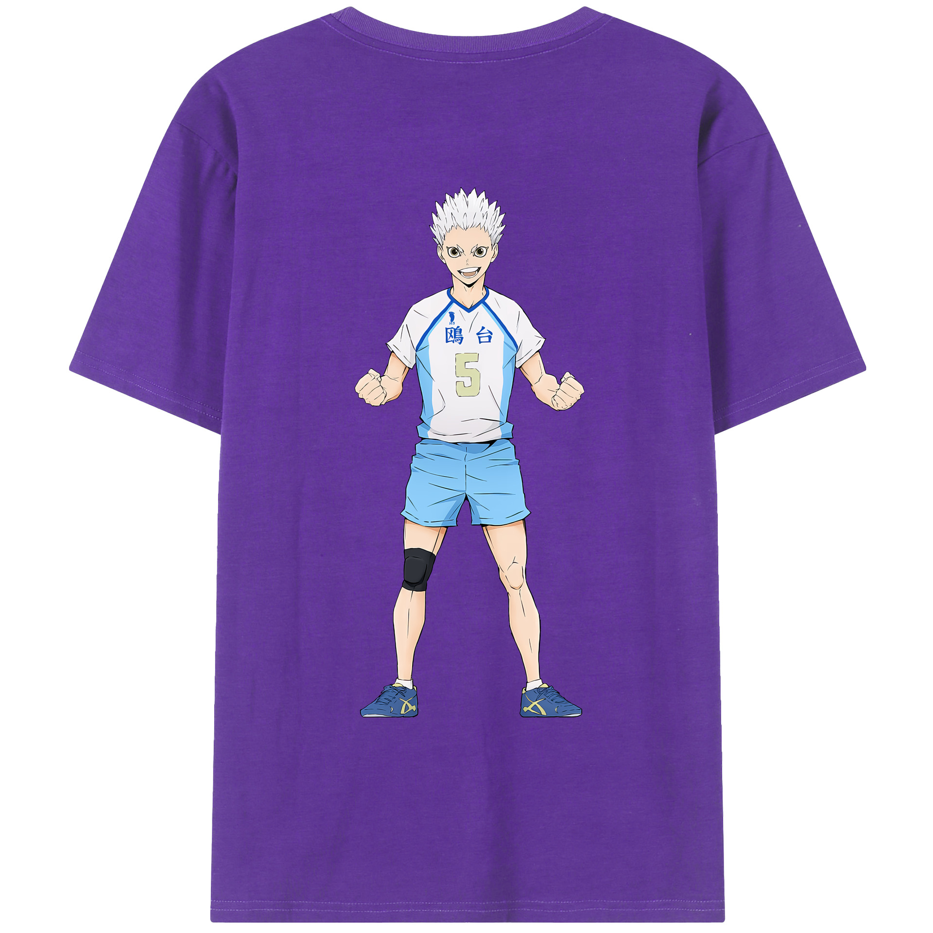 （画像用） ハイキュー!! Haikyu!! 綿100％ メンズ半袖Tシャツ（バックプリント） 通気性