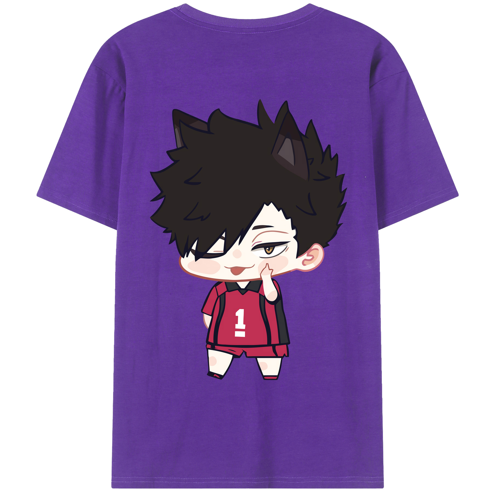（画像用） ハイキュー!! Haikyu!! 綿100％ メンズ半袖Tシャツ（バックプリント） 通気性