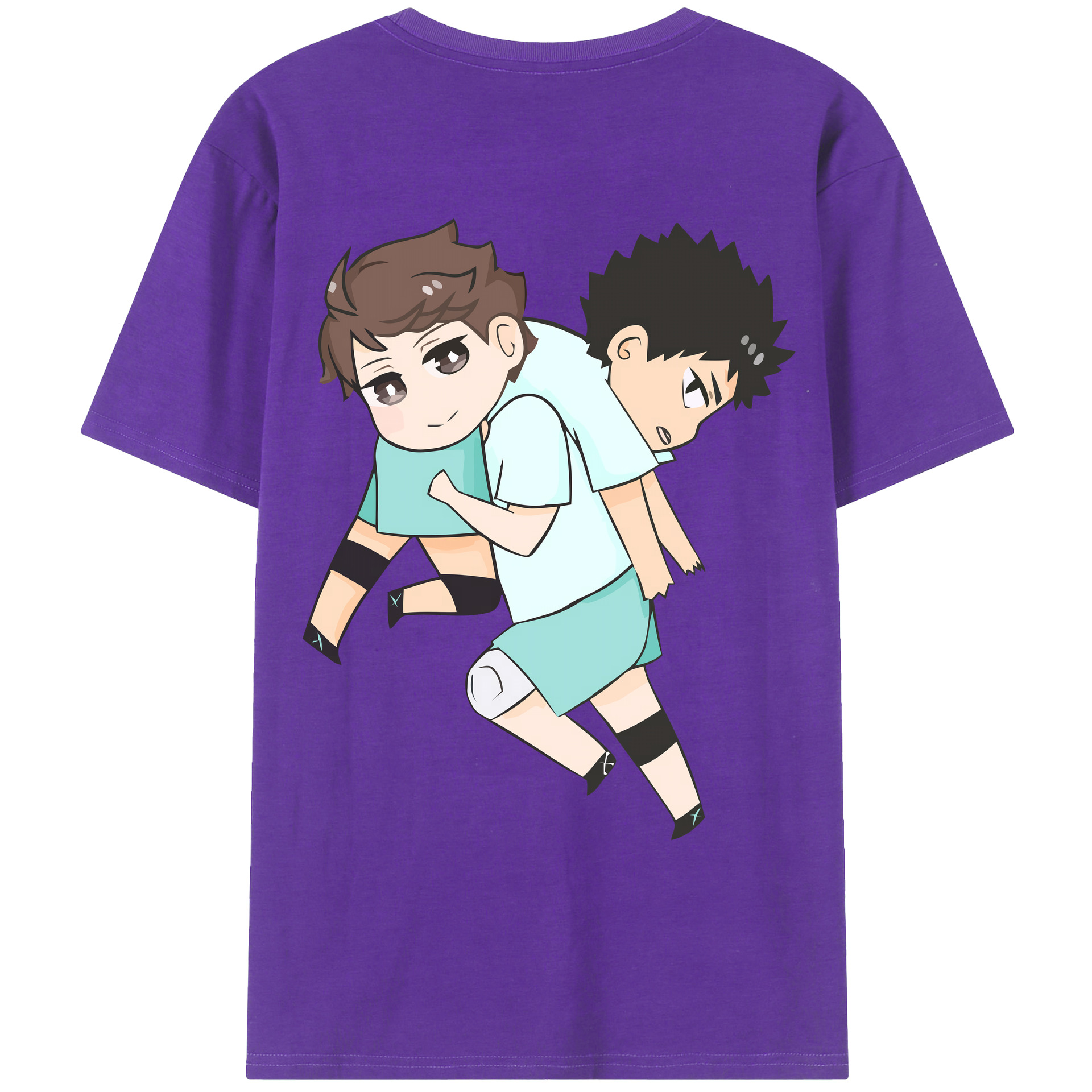 （画像用） ハイキュー!! Haikyu!! 綿100％ メンズ半袖Tシャツ（バックプリント） 通気性