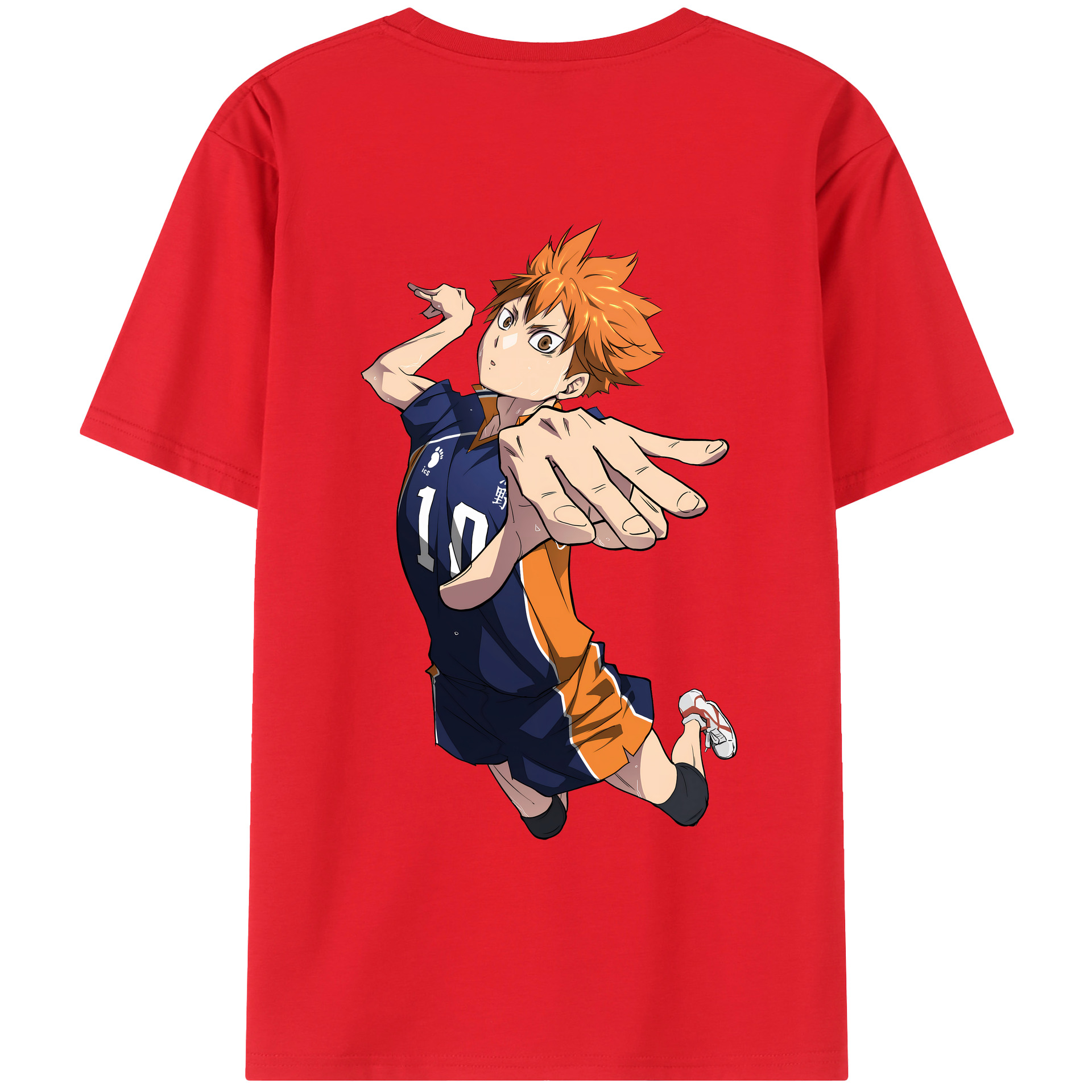 （画像用） ハイキュー!! Haikyu!! 綿100％ メンズ半袖Tシャツ（バックプリント） 通気性