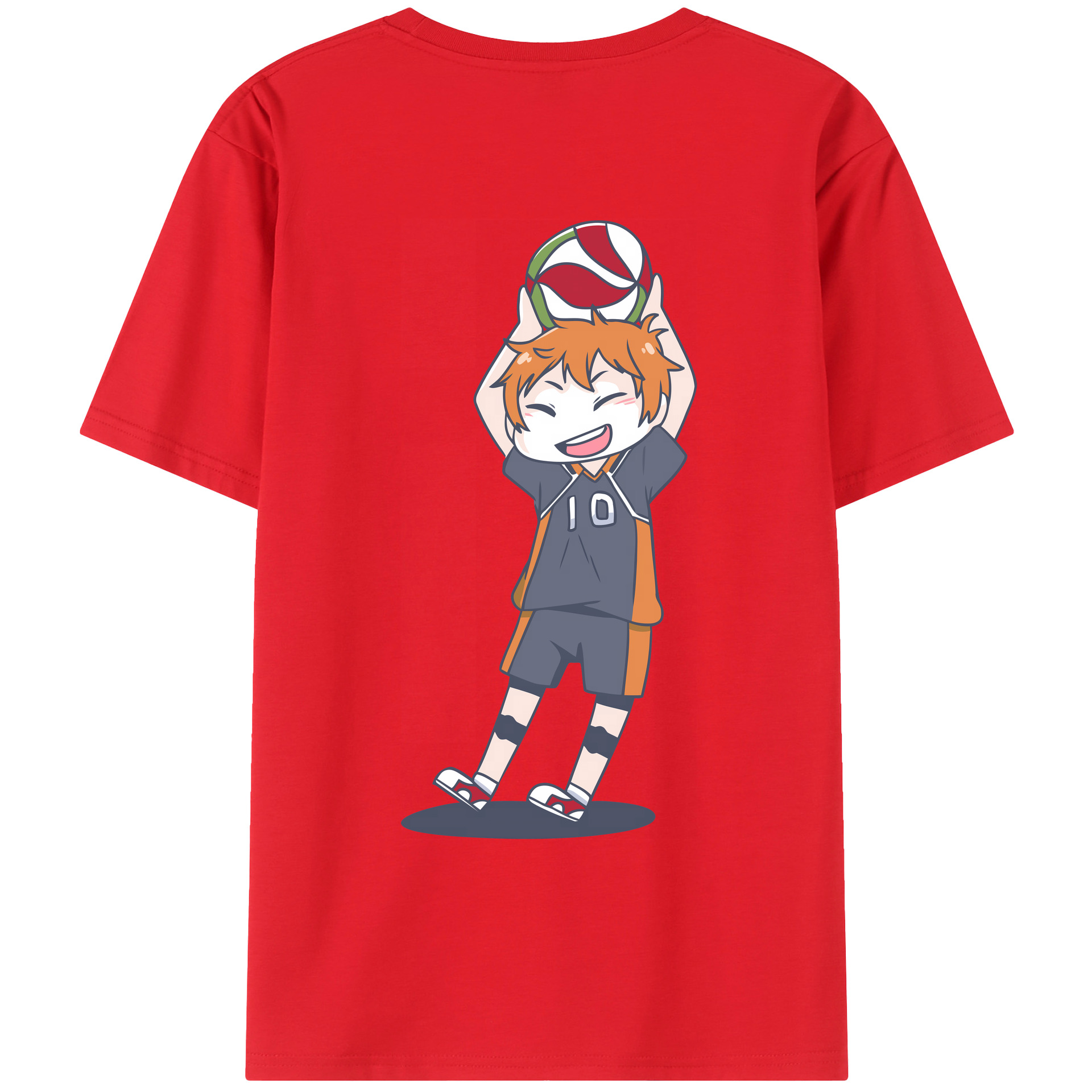 （画像用） ハイキュー!! Haikyu!! 綿100％ メンズ半袖Tシャツ（バックプリント） 通気性