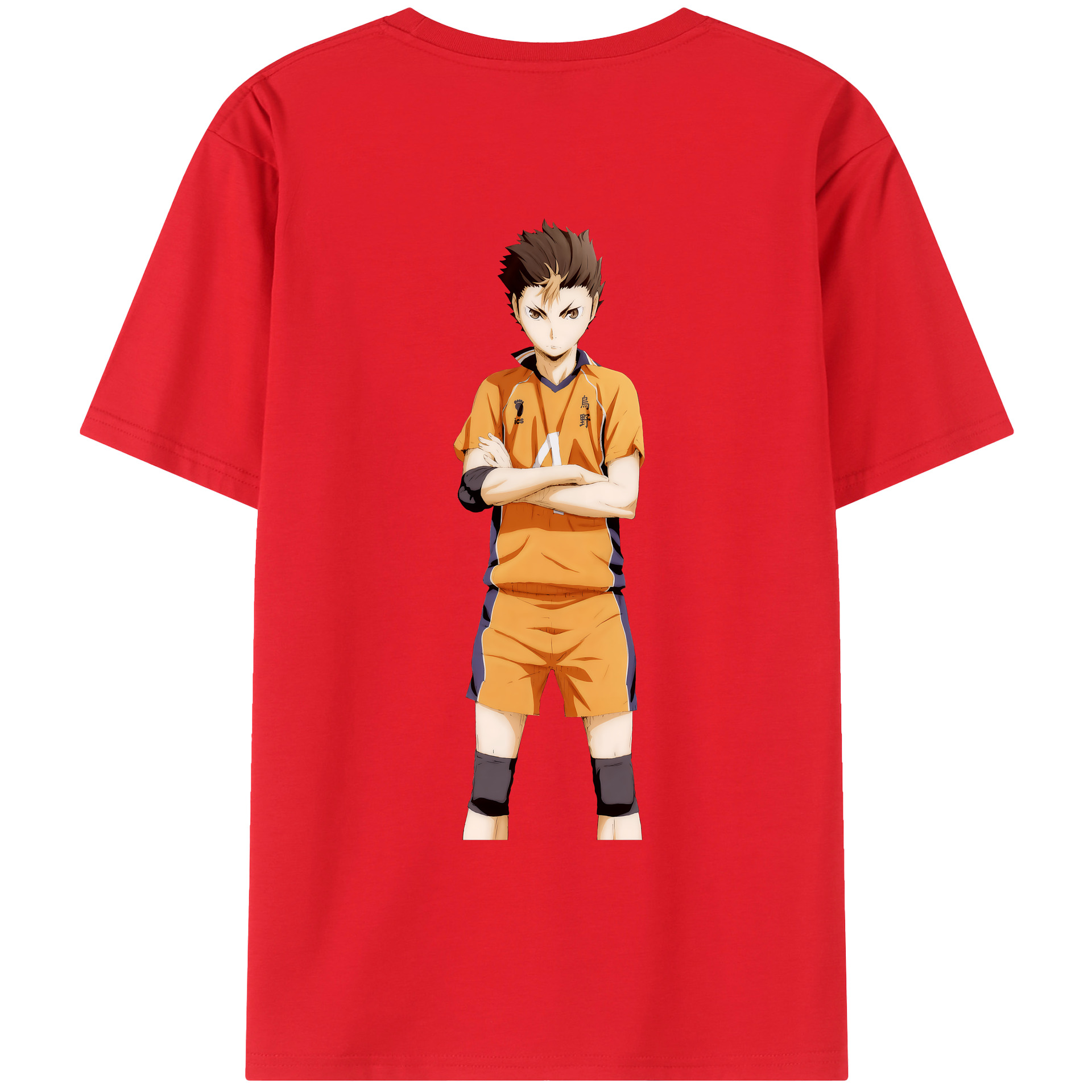 （画像用） ハイキュー!! Haikyu!! 綿100％ メンズ半袖Tシャツ（バックプリント） 通気性