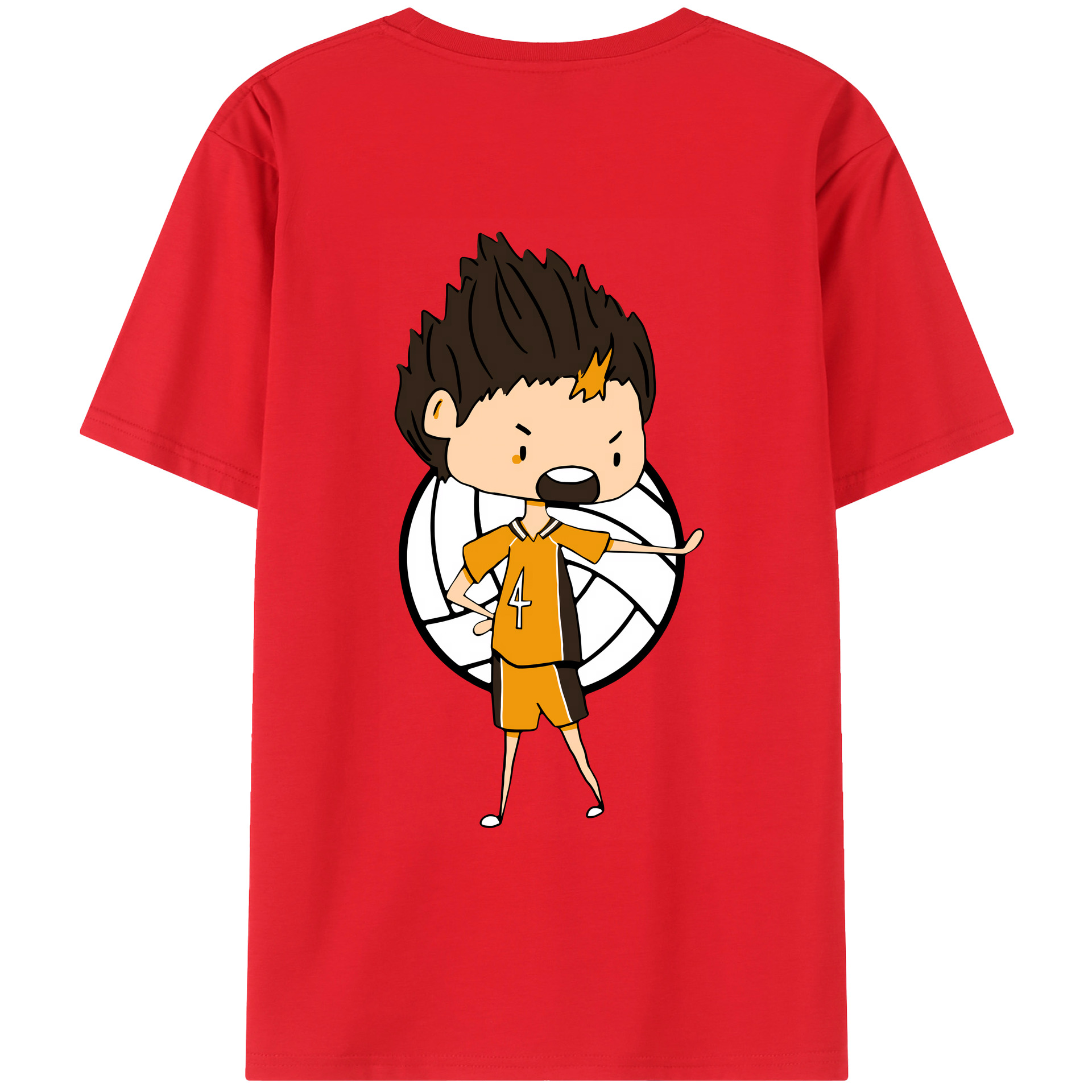 （画像用） ハイキュー!! Haikyu!! 綿100％ メンズ半袖Tシャツ（バックプリント） 通気性