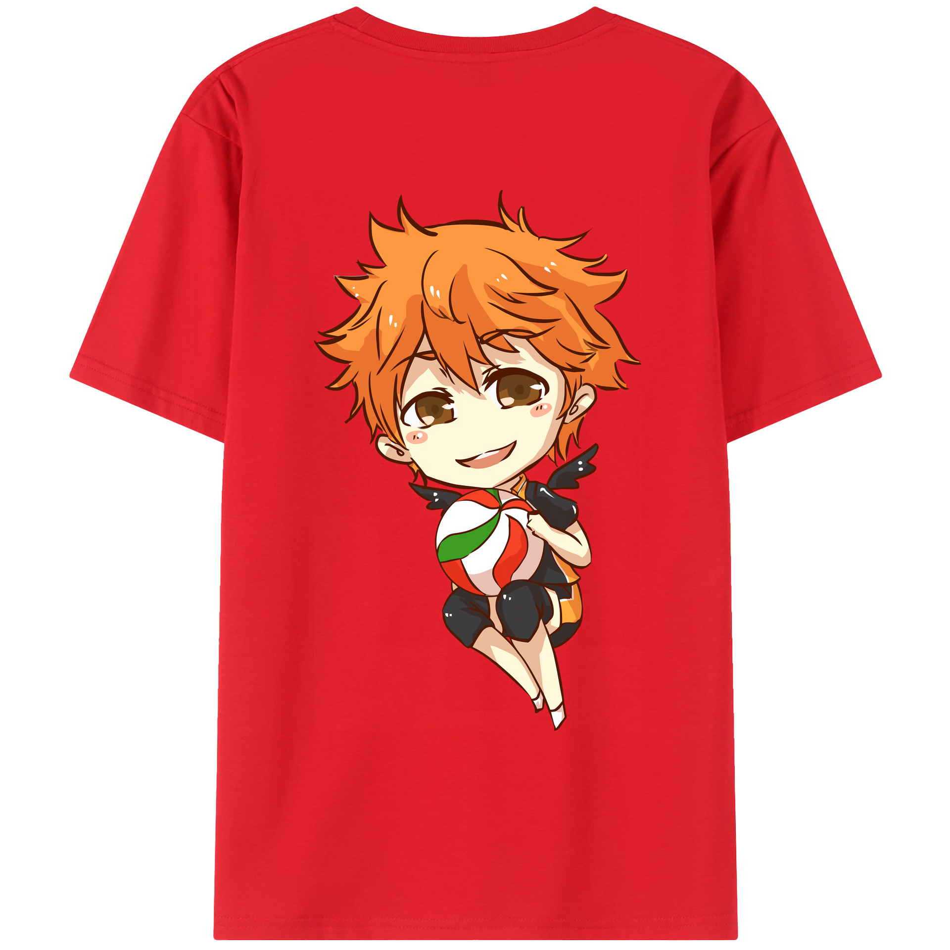 （画像用） ハイキュー!! Haikyu!! 綿100％ メンズ半袖Tシャツ（バックプリント） 通気性