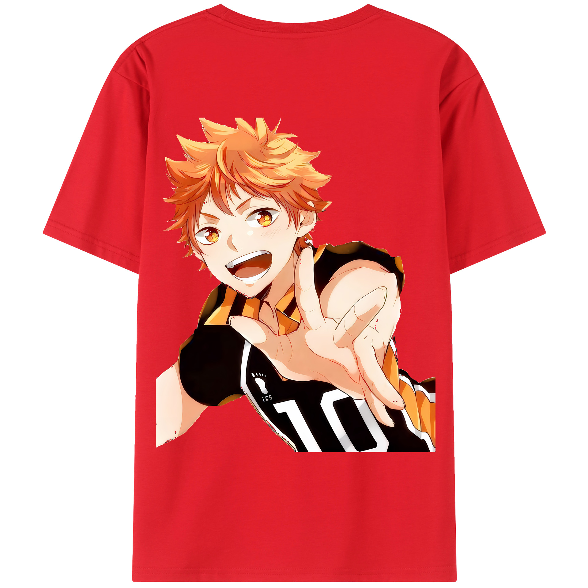 （画像用） ハイキュー!! Haikyu!! 綿100％ メンズ半袖Tシャツ（バックプリント） 通気性